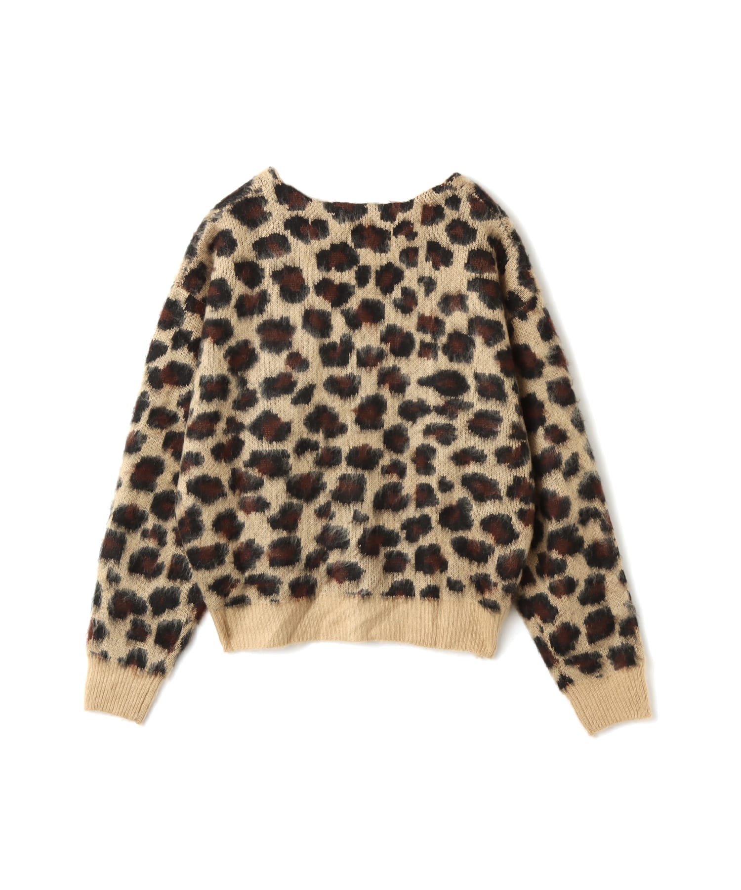 atmos pink Leopard Knit Cardigan BEIGEの画像