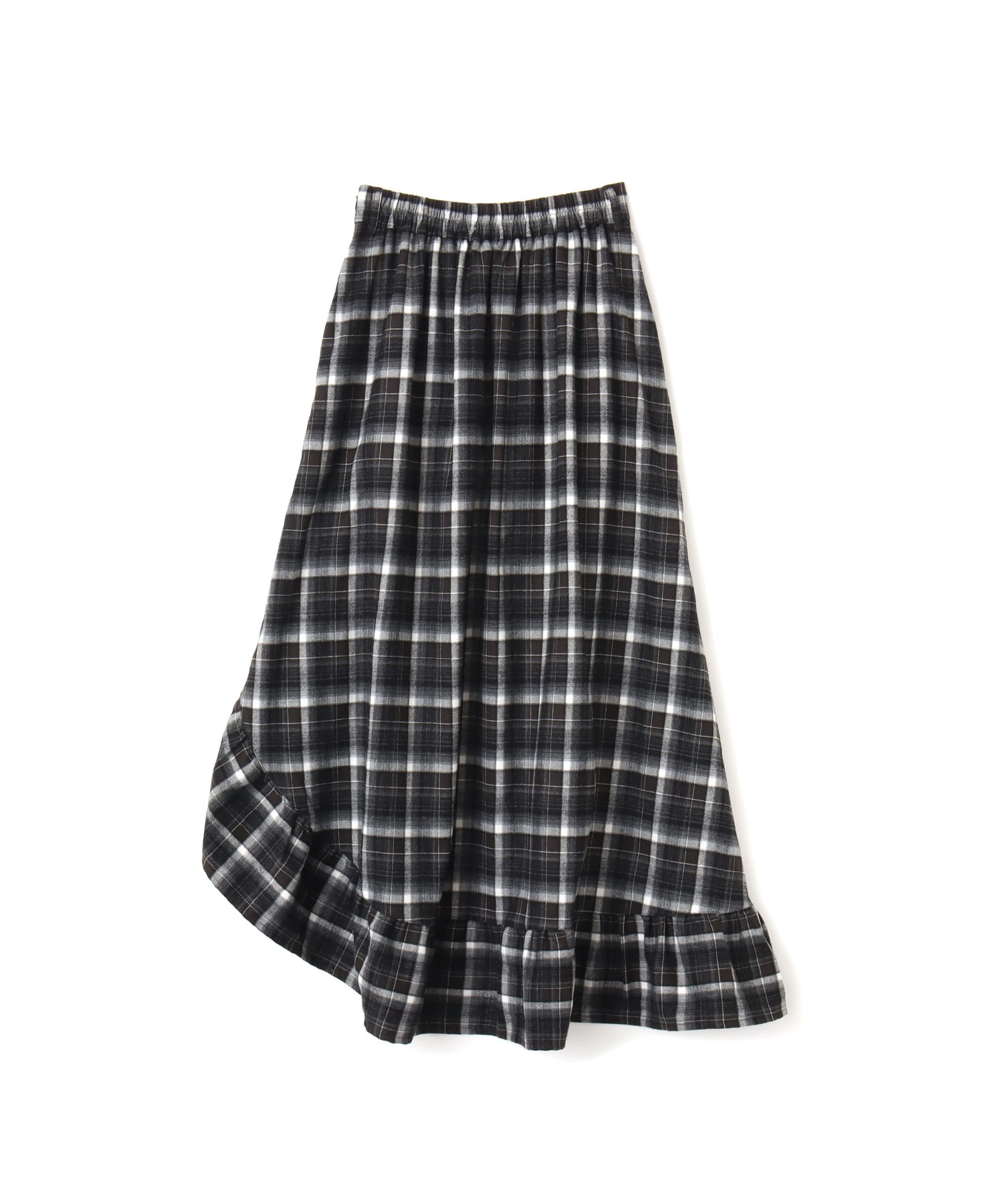 atmos pink Asymmetry Check Skirt BLACKの画像