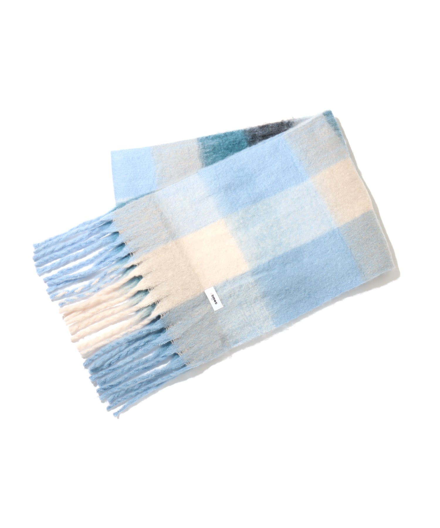 atmos pink Check Scarf BLUEの画像