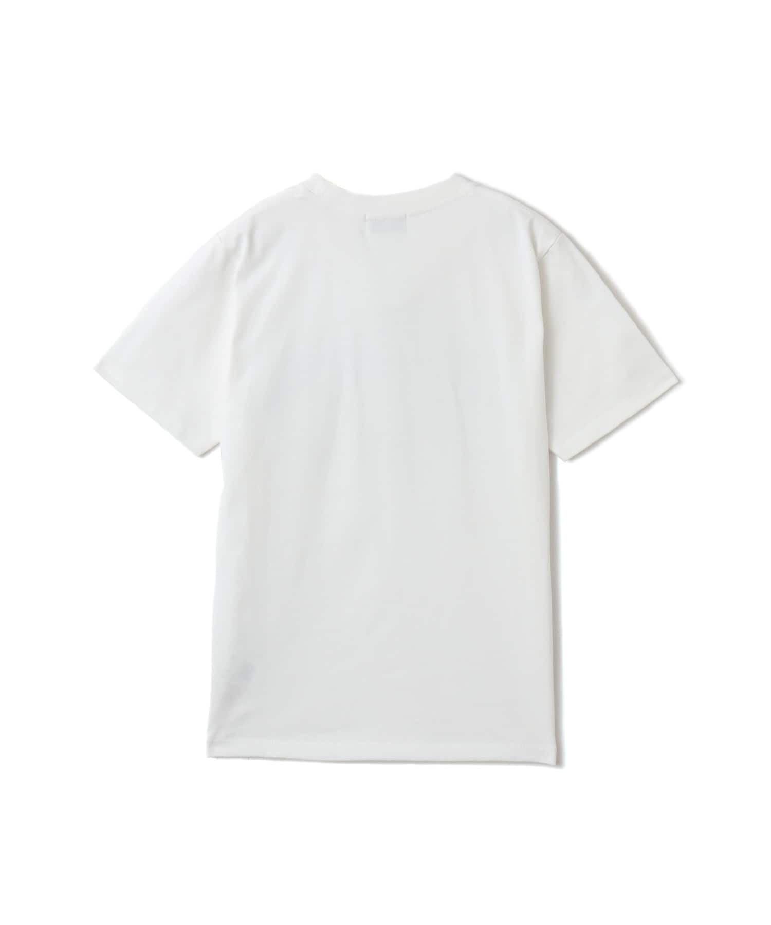 atmos pink College Logo T-shirt WHITEの画像