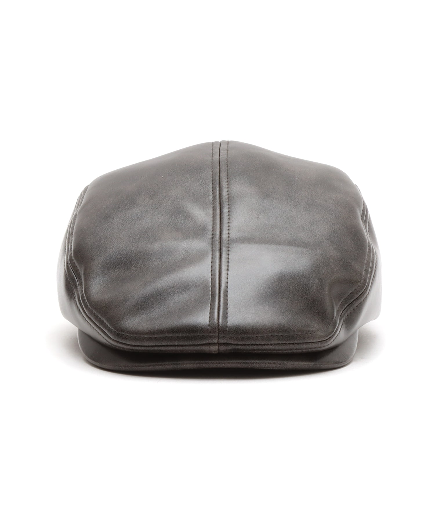 atmos pink Faux Leather Casquette BLACKの画像
