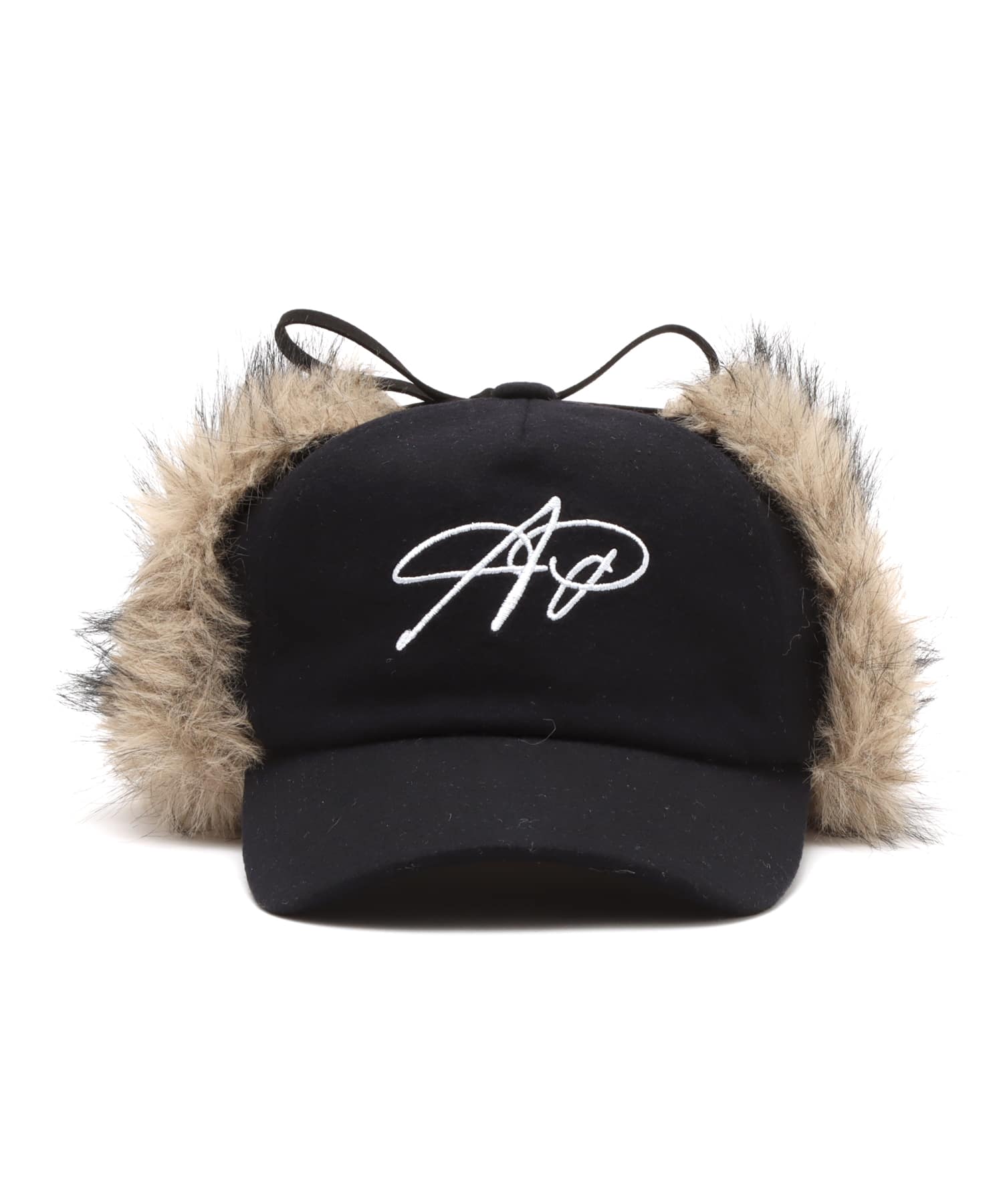 atmos pink Faux Fur Ear Cap NAVYの画像