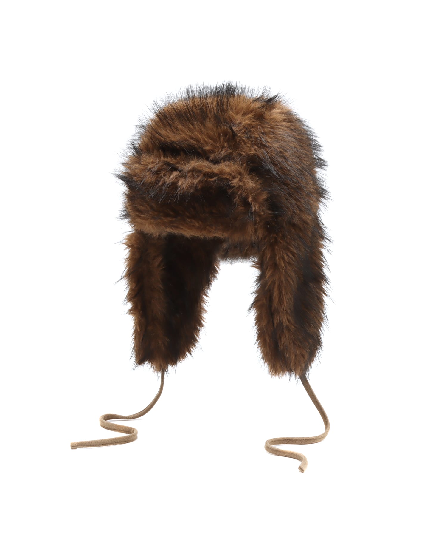 atmos pink Flight Fur Hat BROWNの画像
