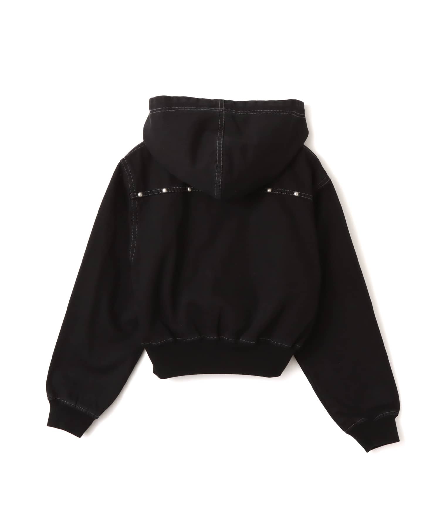 atmos pink Studs Denim Hoodie BLACKの画像