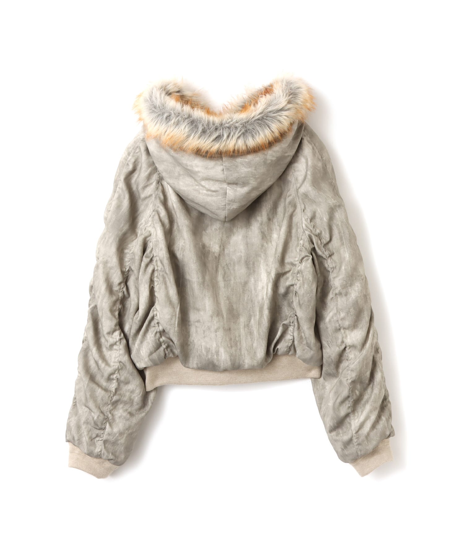 atmos pink Faux Fur Hooded Jacket BEIGEの画像