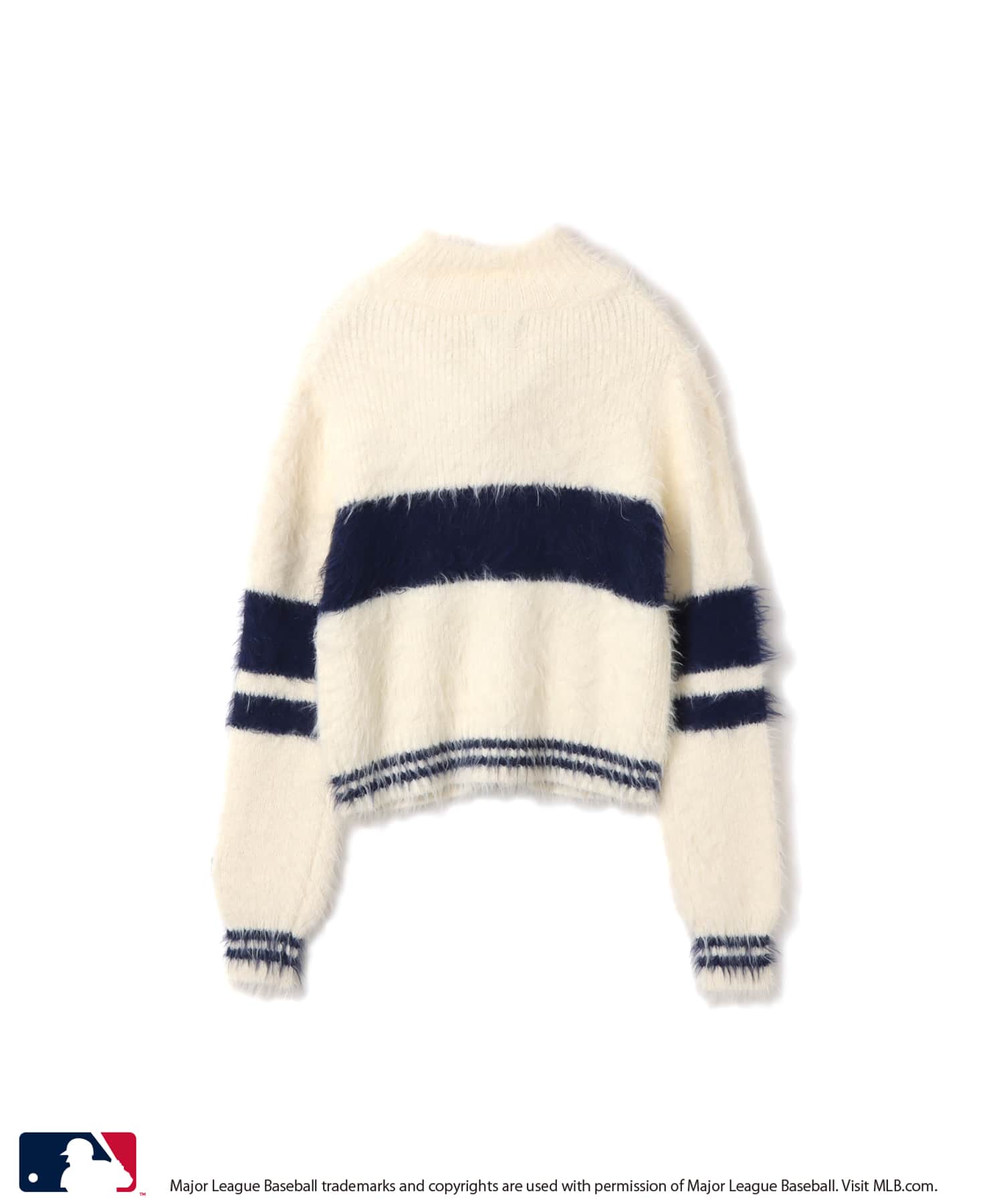 atmos pink MLB Shaggy Knit Blouson WHITEの画像