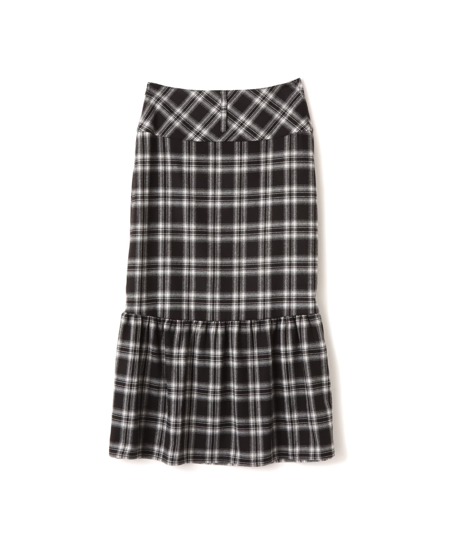 atmos pink Plaid Tiered Skirt BLACKの画像