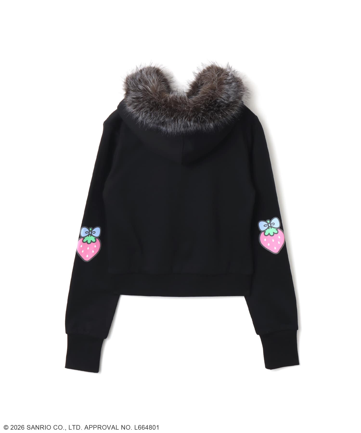 レア！新品未使用　しつけ糸付き　クロミちゃん柄浴衣　黒　ブラック　　単品　A atmos pink x KUROMI Faux Fur Zip Up Hoodie BLACK（アトモスピンク