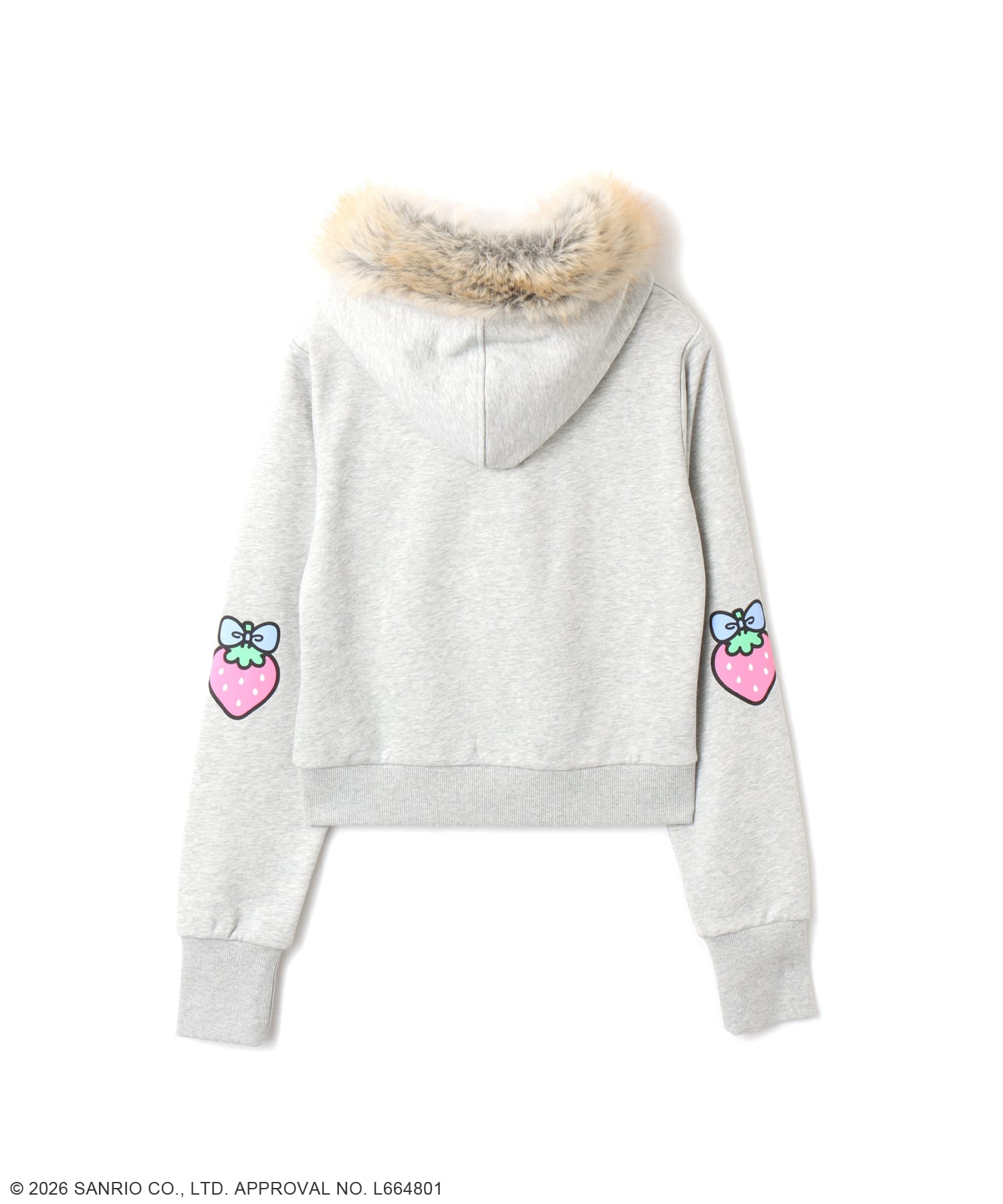 atmos pink x KUROMI Faux Fur Zip Up Hoodie GRAY（アトモスピンク