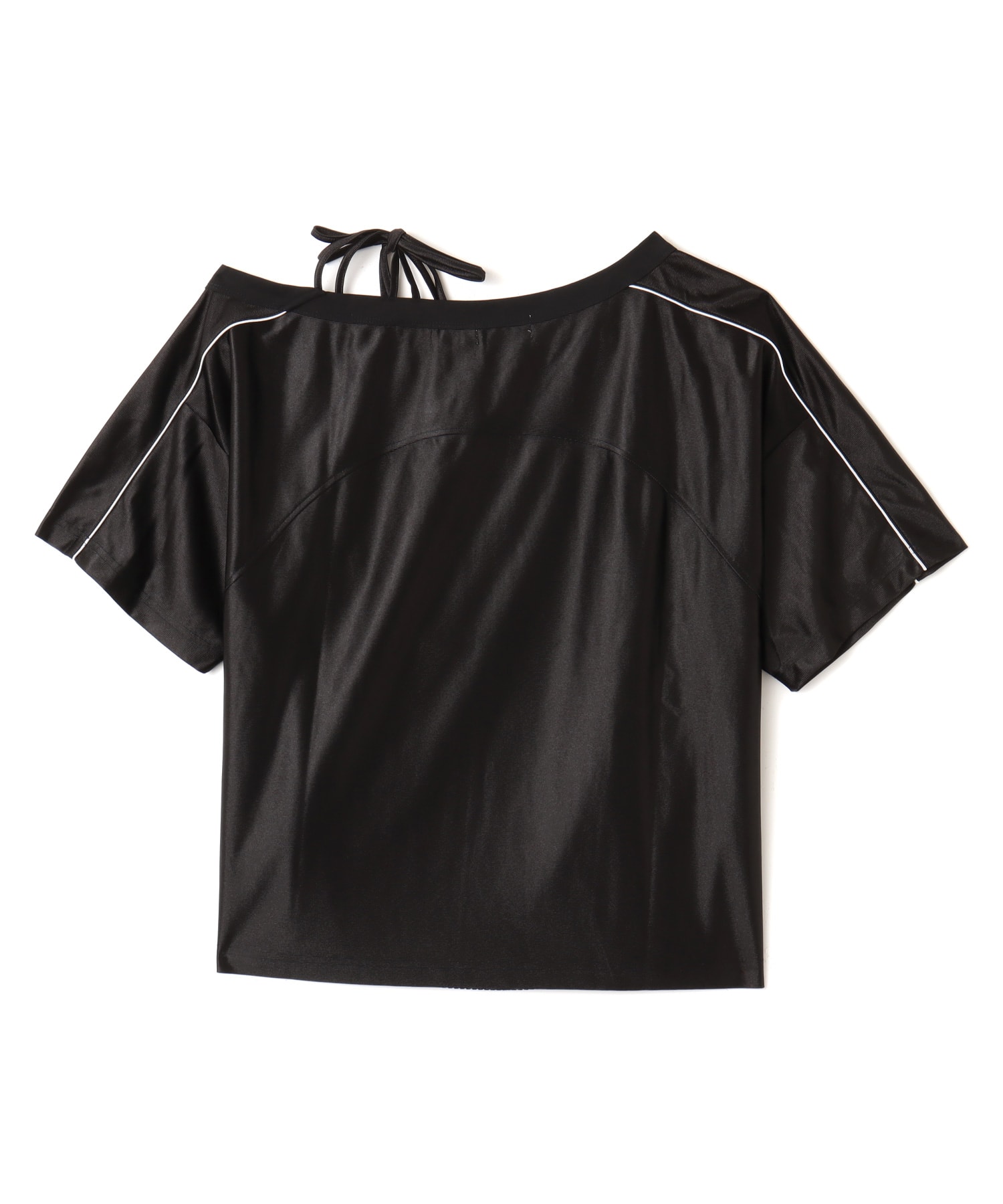 atmos pink Off Shoulder Football T-shirt BLACKの画像