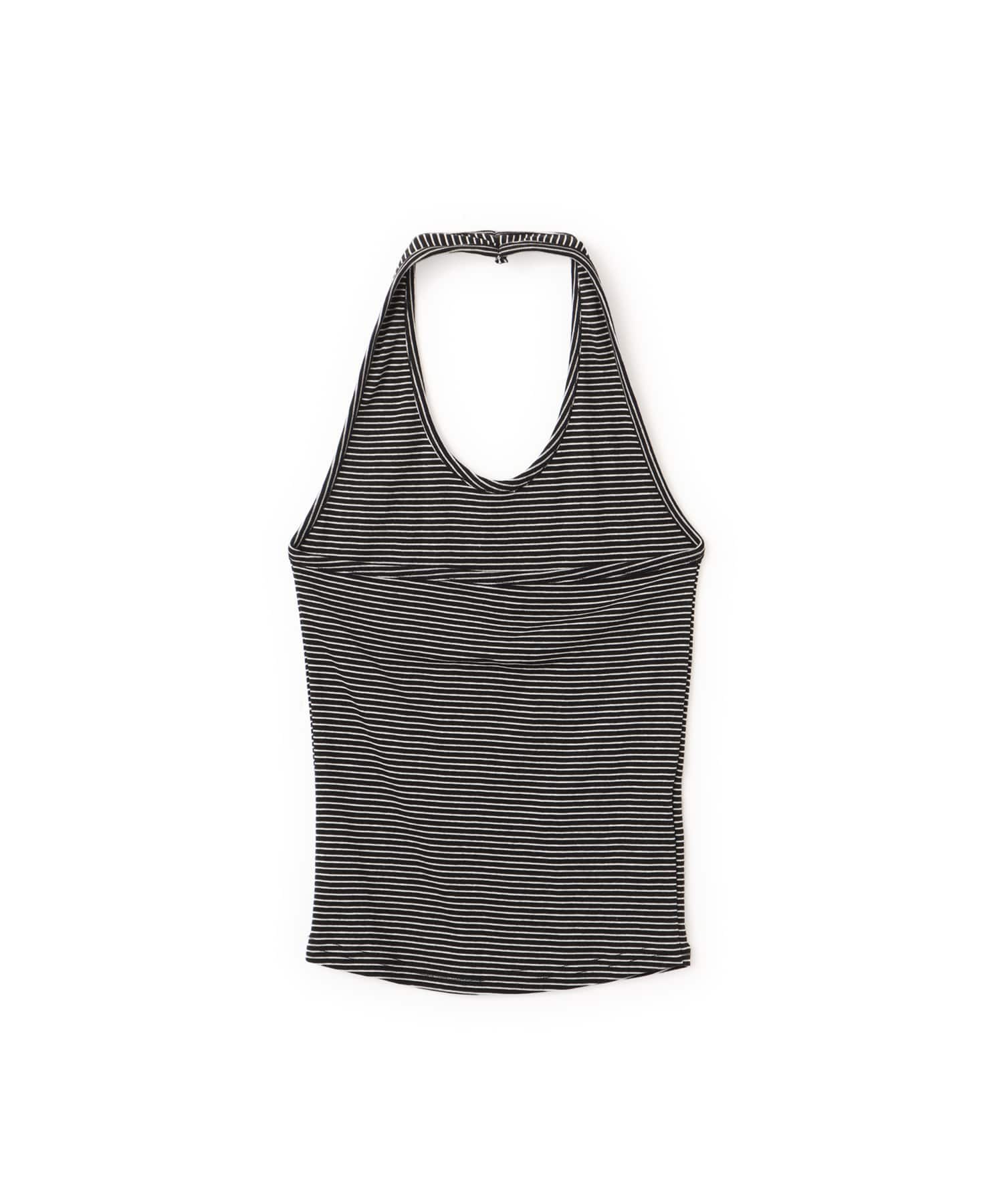atmos pink Halter Neck Border Tank Top BLACKの画像