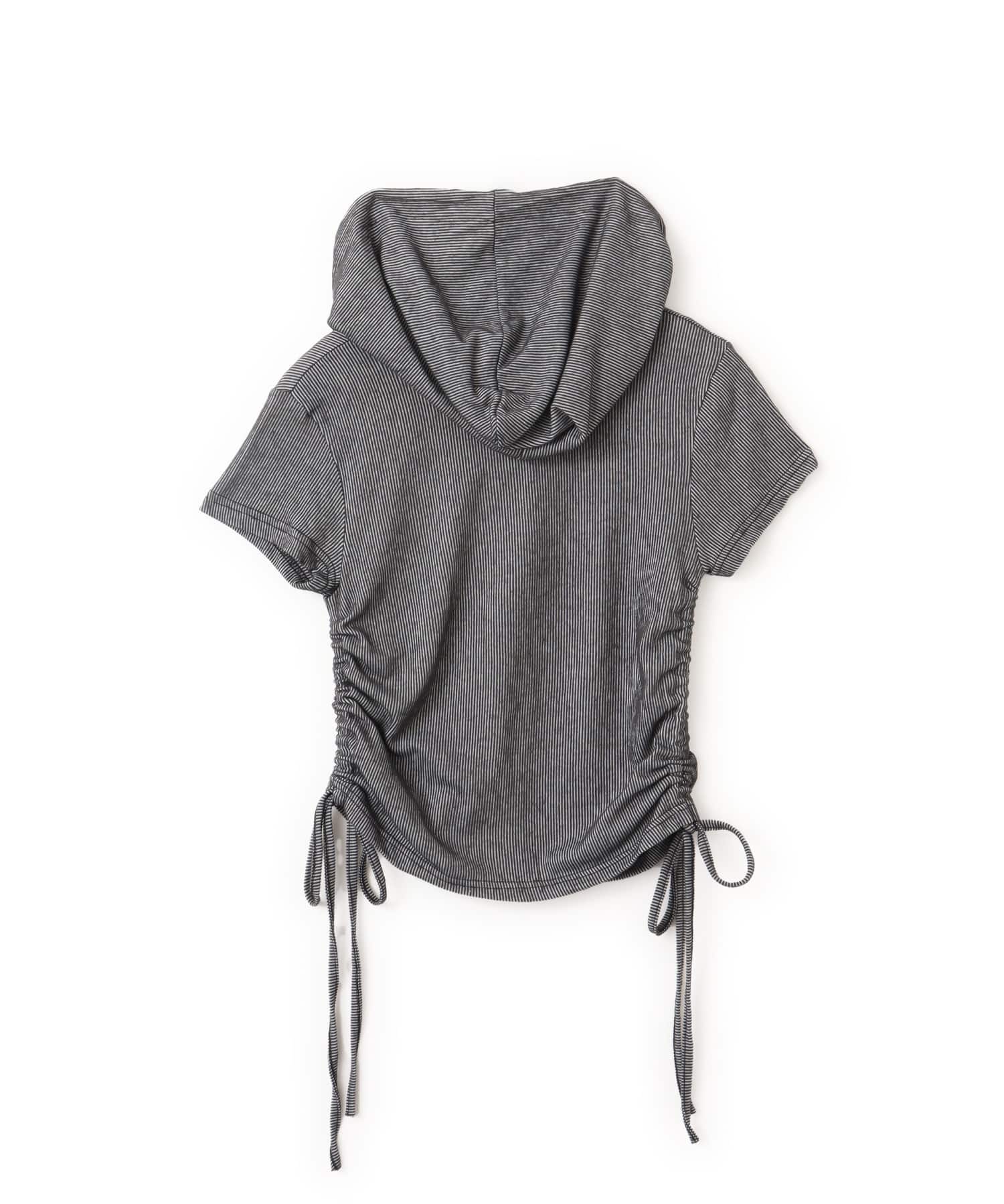 atmos pink Shirring Hoodie Cardigan CHARCOALの画像