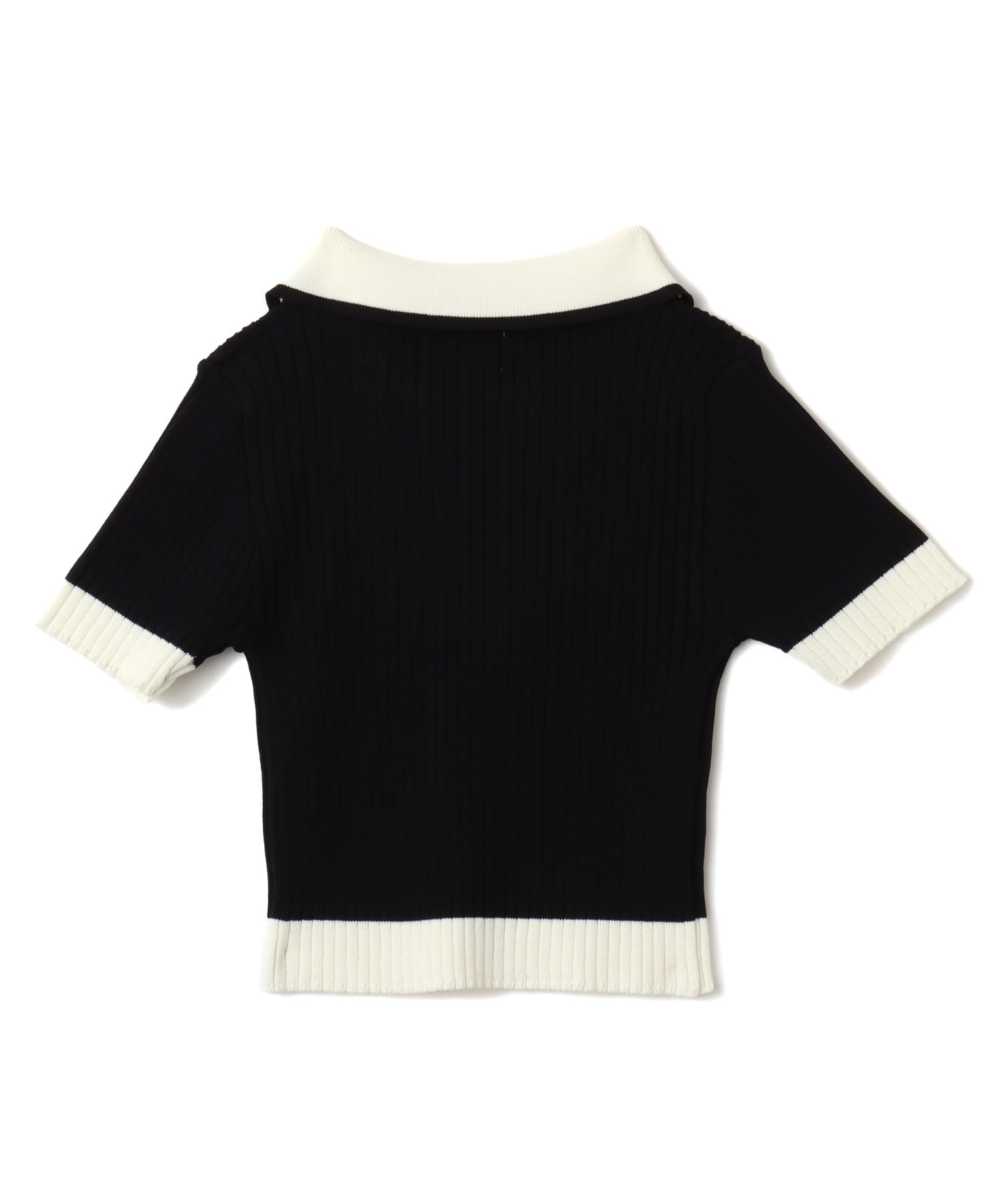 atmos pink Cheer Rib Knit Polo Shirt BLACKの画像