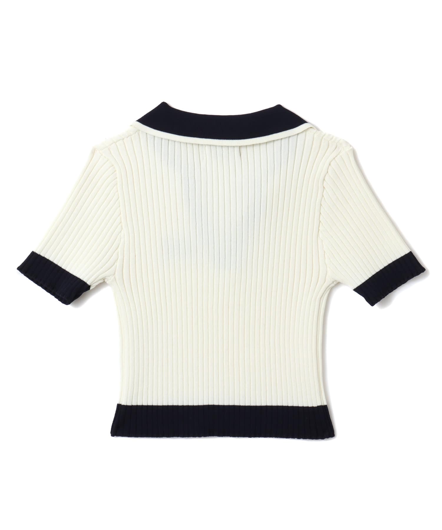 atmos pink Cheer Rib Knit Polo Shirt WHITEの画像