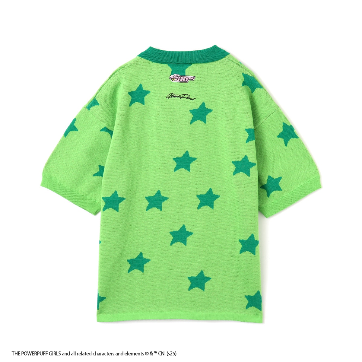 The Powerpuff Girls X atmos pink Jacquard Knit Polo Shirt The Powerpuff Girls X atmos pink Jacquard Knit Polo Shirt