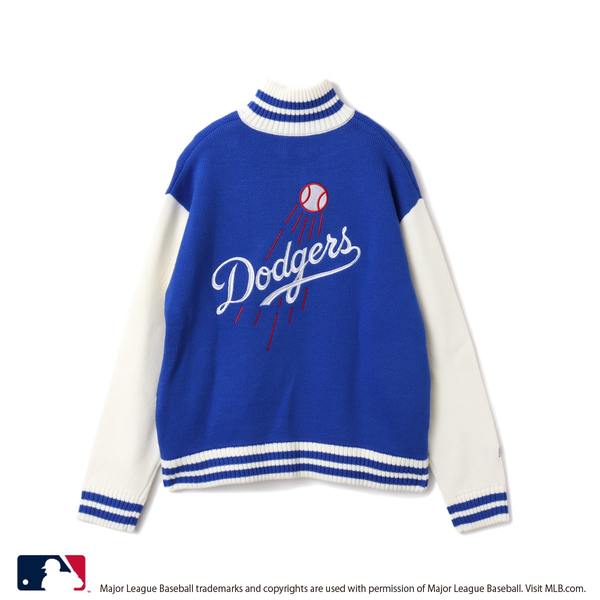 atmos pink MLB Knit Blouson BLUEの画像