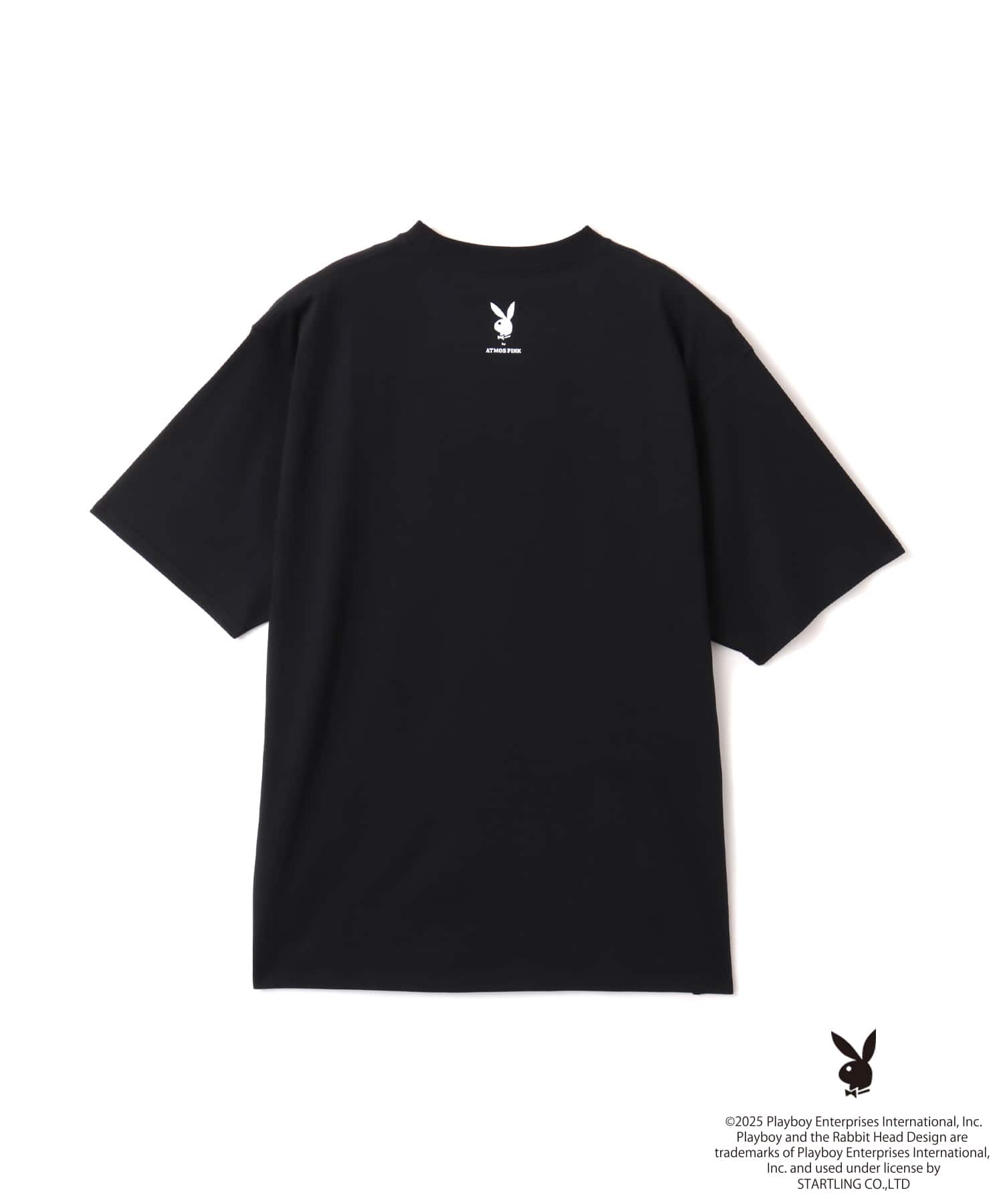 PLAYBOY x atmos pink Big T-shirt BLACK X WHITEの画像