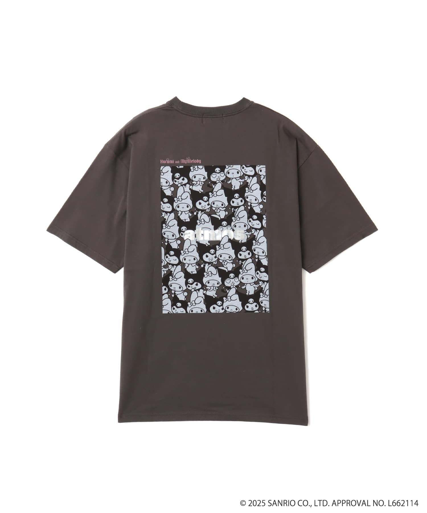 atmos pink x MY MELODY ＆KUROMI Vintage Big T-shirt CHARCOALの画像