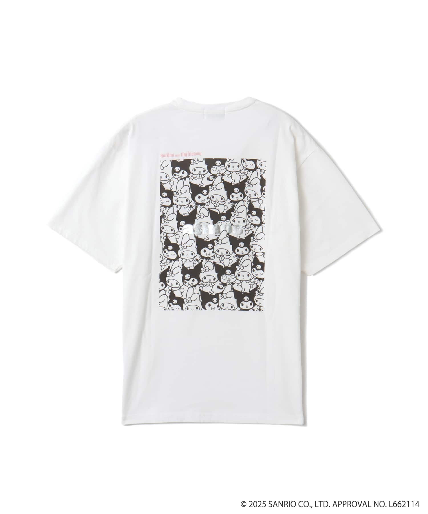 atmos pink x MY MELODY ＆KUROMI Vintage Big T-shirt WHITEの画像