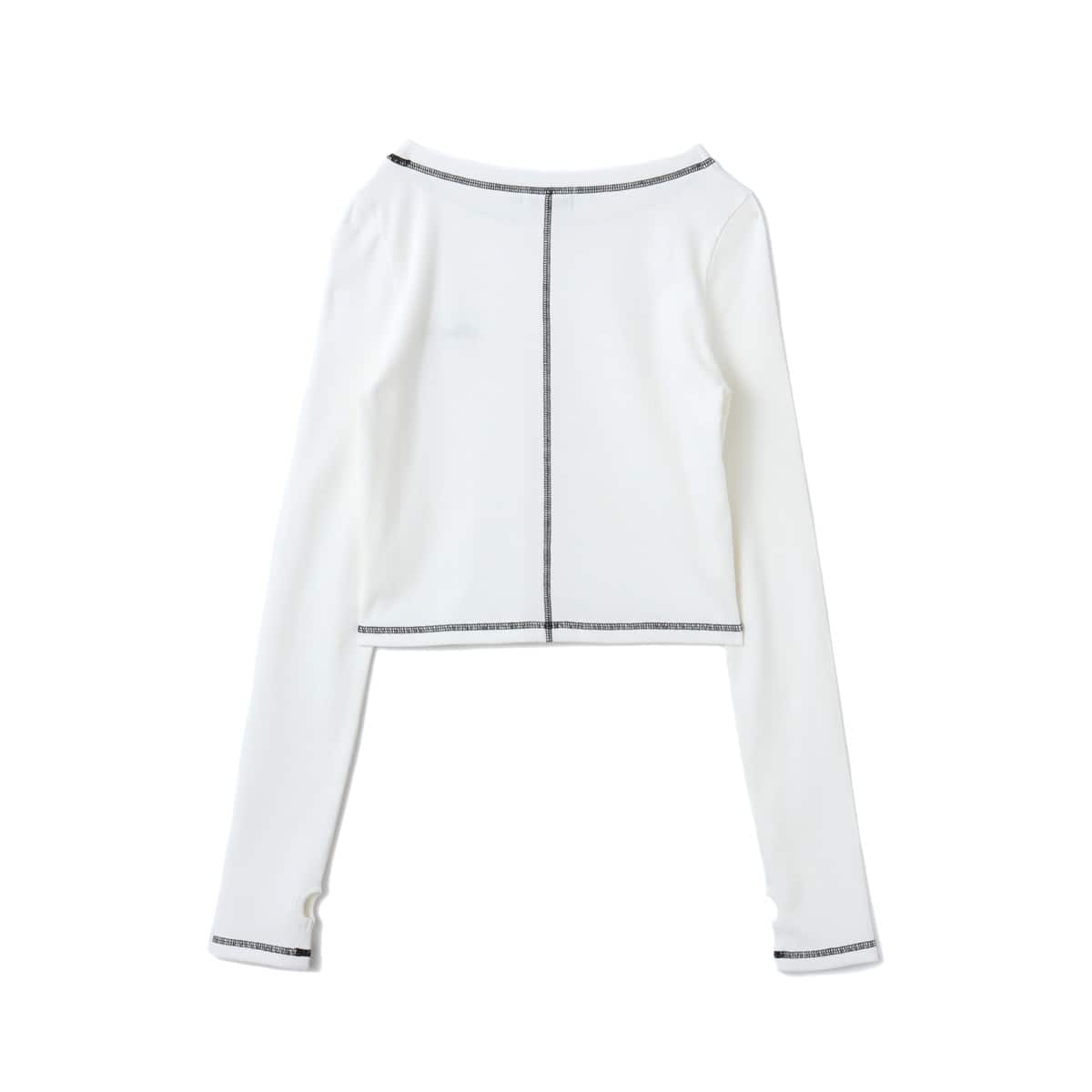 atmos pink Rib Long Sleeve T-shirt WHITEの画像