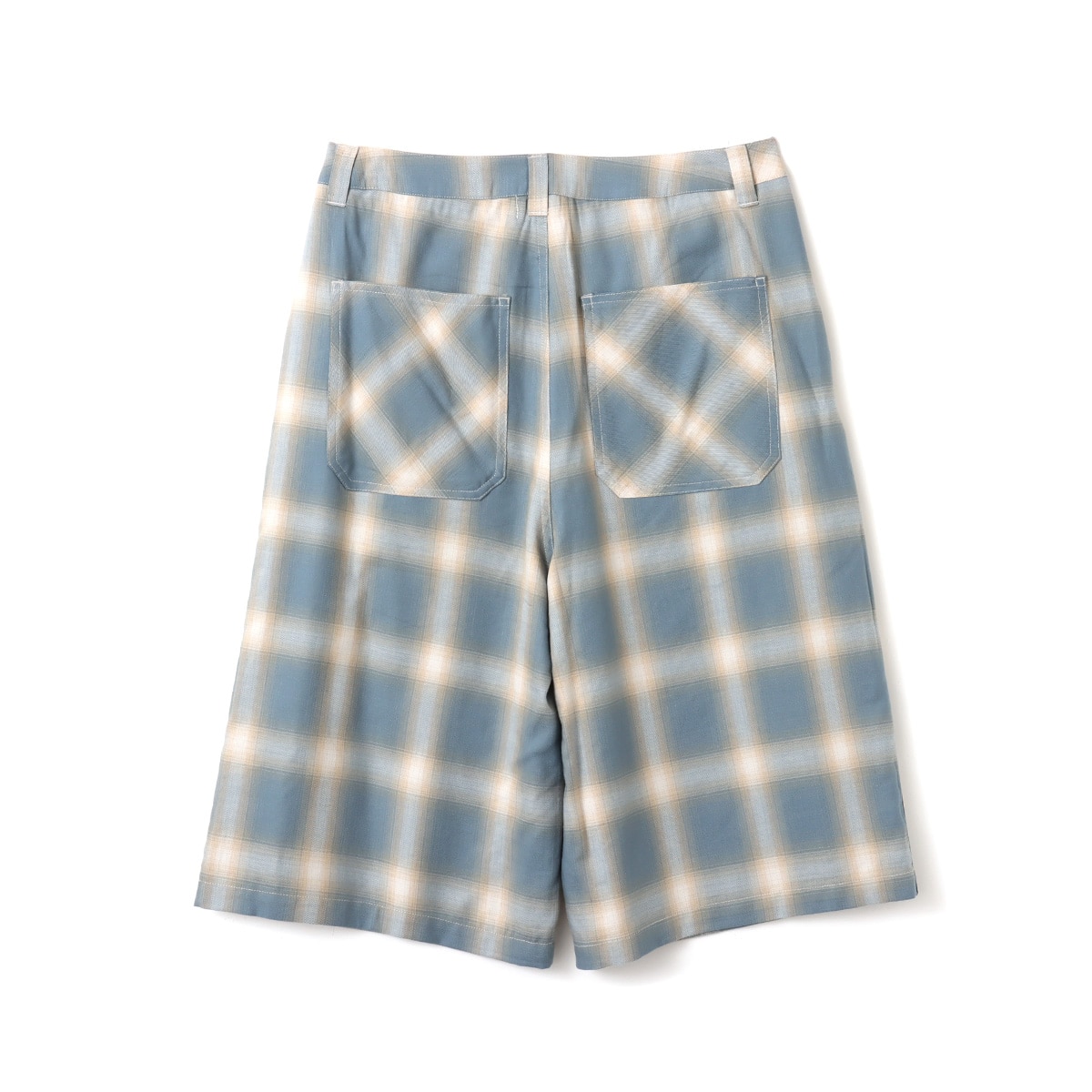atmos pink Ombre Check Double Knee Half Pants BLUEの画像