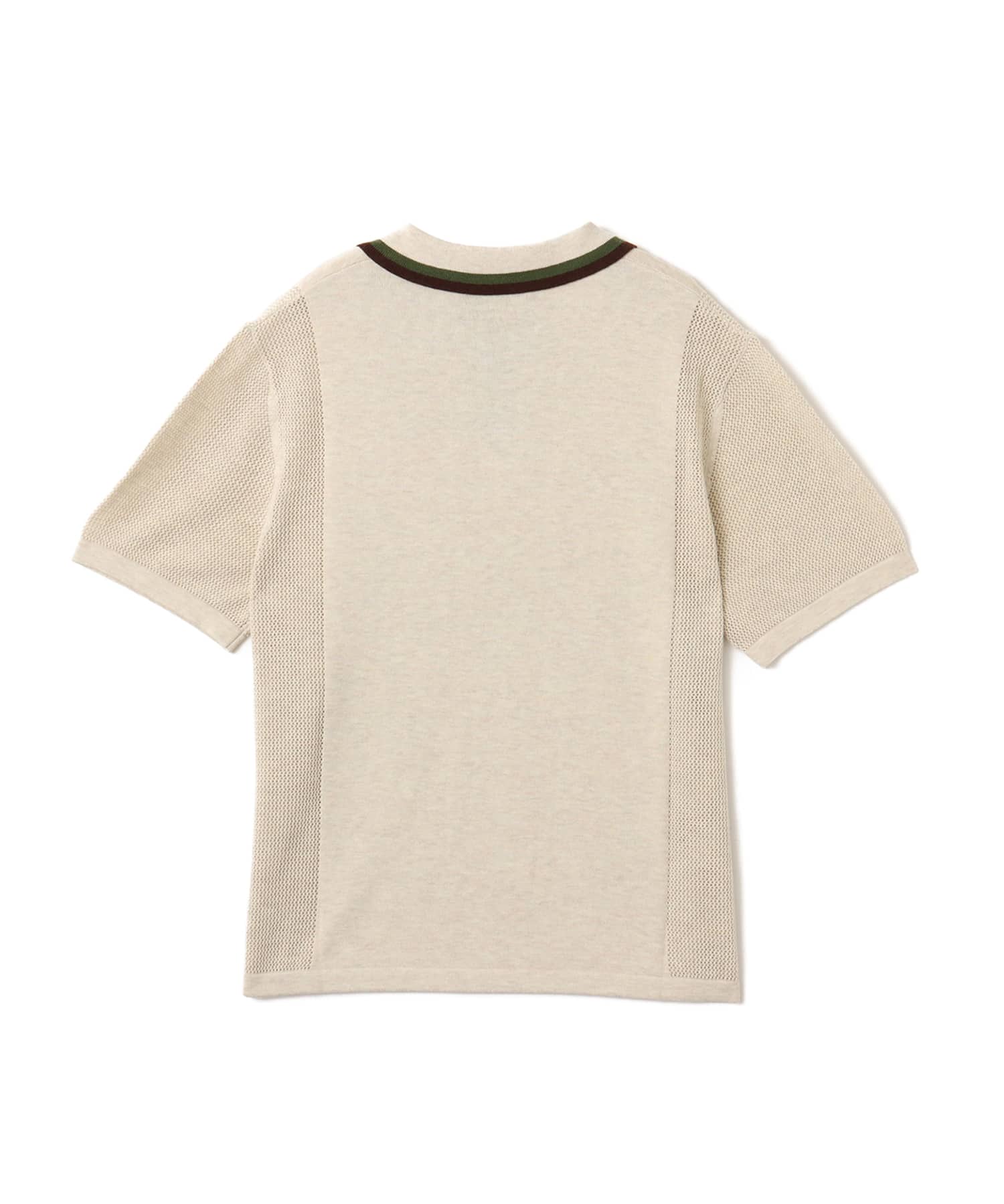 BRAIN DEAD LOGO HEAD POINTELLE POLO NATURALの画像