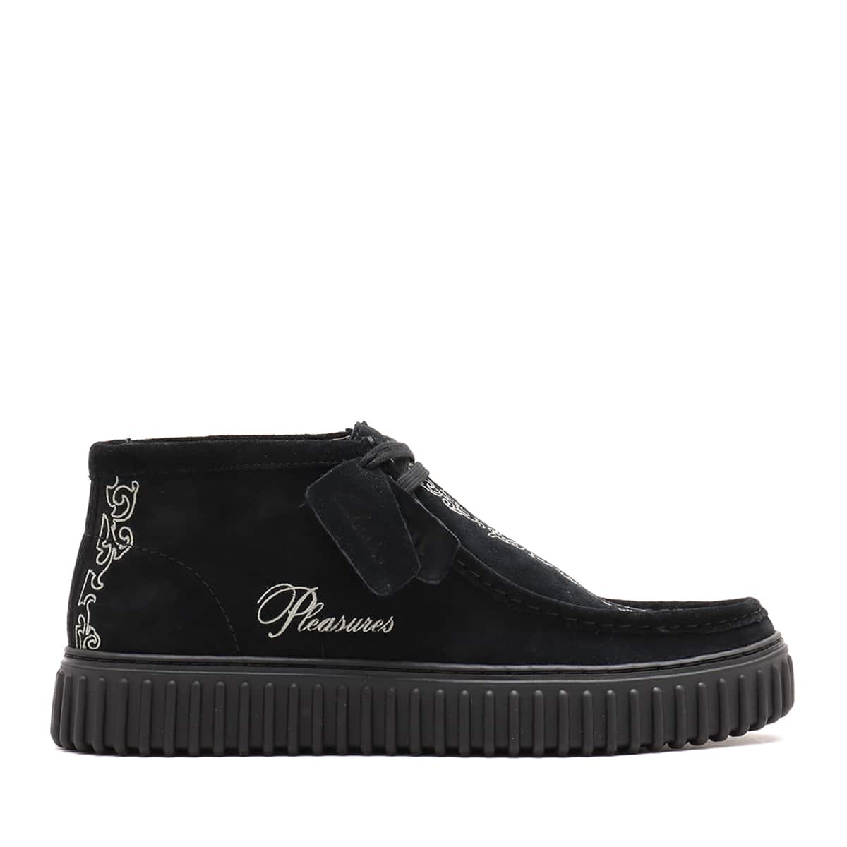 Clarks x PLEASURES TORHILL WOVEN Black Sde の画像
