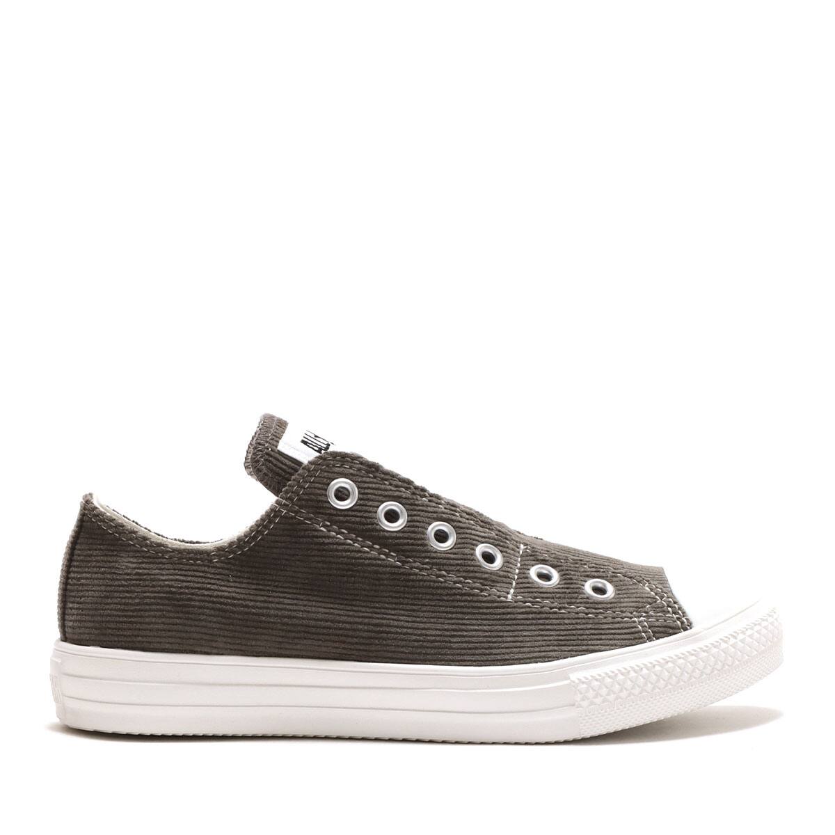 CONVERSE ALL STAR LIGHT CORDUROY SLIP OX CHACOAL 22FW-Iの画像