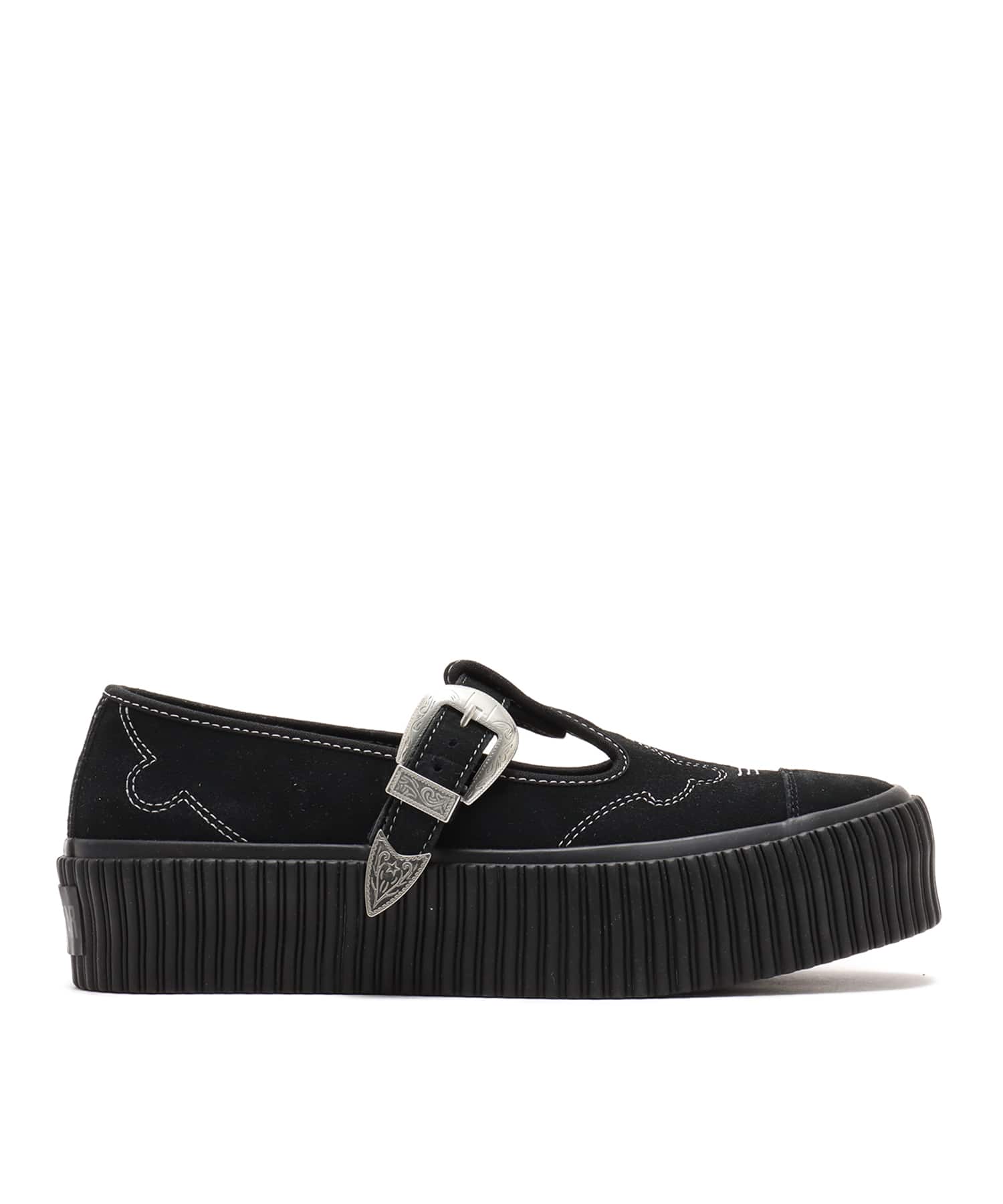 CONVERSE ALL STAR LIFTD RIBTAPE T-STRAP WT OX BLACKの画像