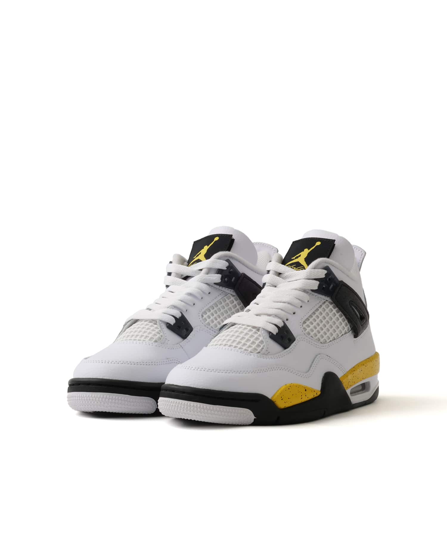 JORDAN BRAND AIR JORDAN 4 RETRO GS WHITE/TOUR YELLOW-DK BLUE GREY-BLACKの画像