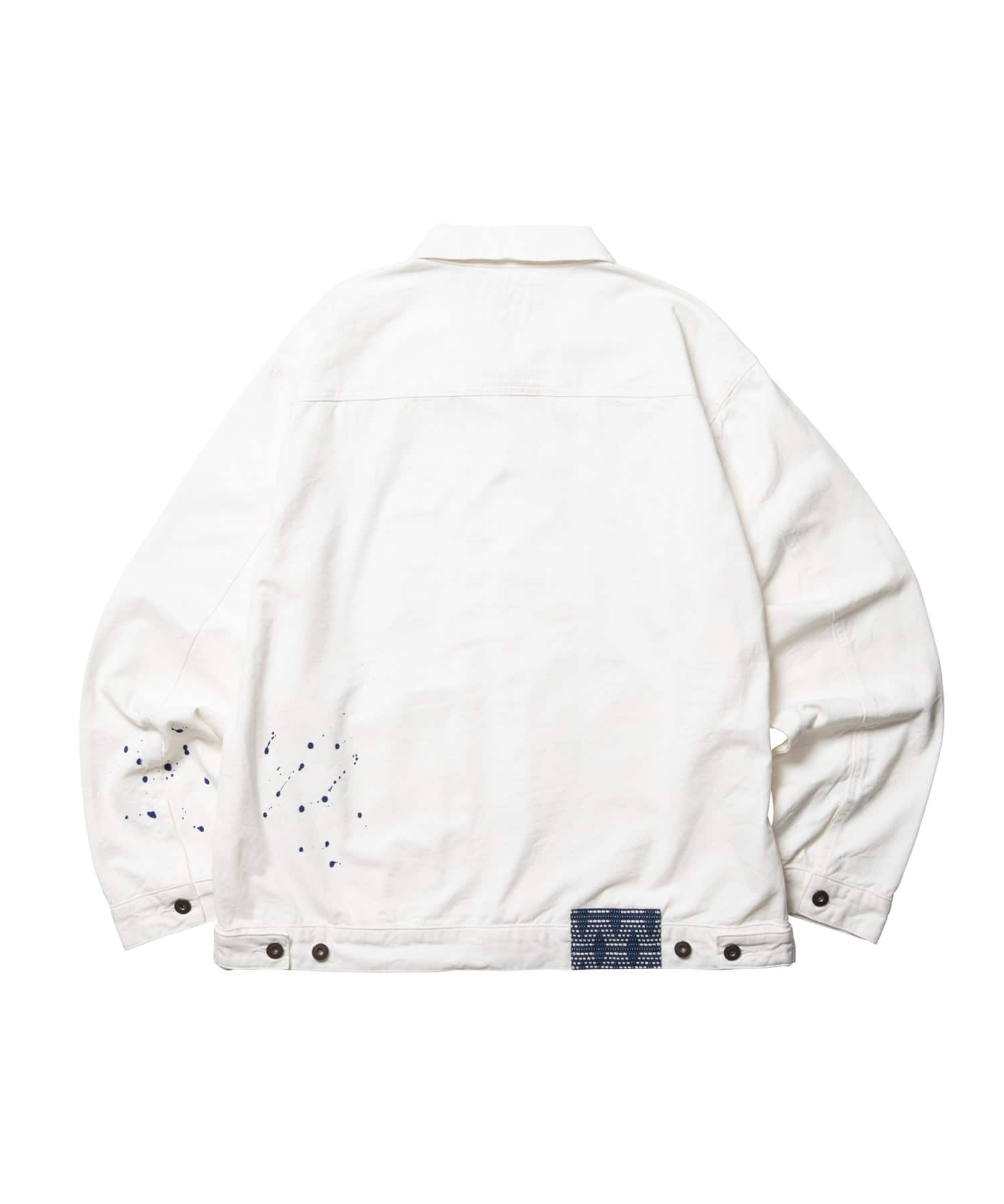 LIBERAIDERS GARMENT DYED TRUCKER JACKET WHITEの画像