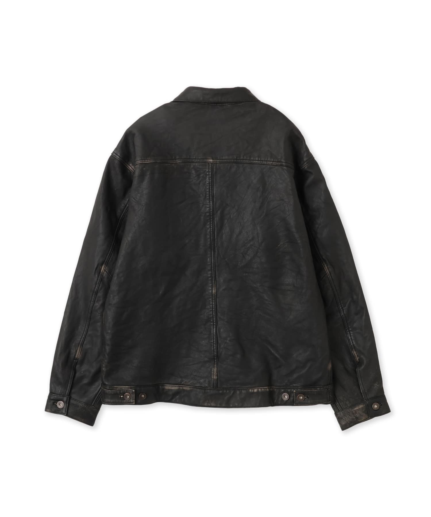 LIBERAIDERS WASHED LEATHER JACKET BLACKの画像