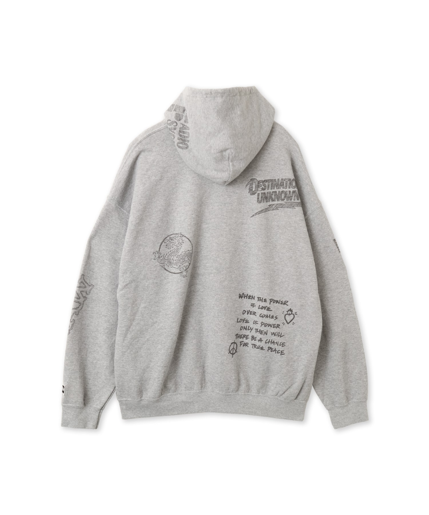 LIBERAIDERS HANDWRITING MULTI LOGO HOODIE GRAYの画像