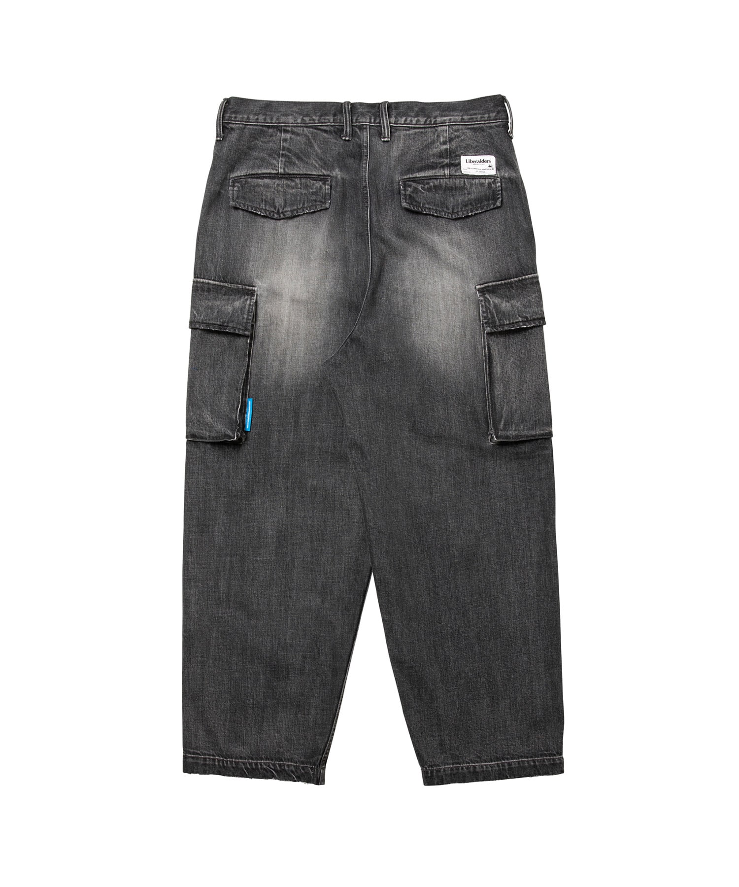 LIBERAIDERS DENIM CARGO PANTS BLACKの画像