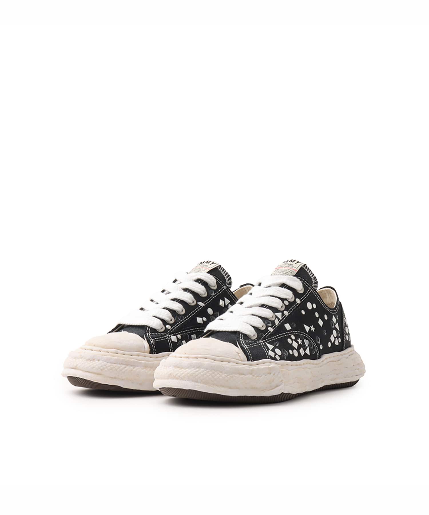 MAISON MIHARA YASUHIRO PTSN23 embellished canvas Low-TOP BLACKの画像