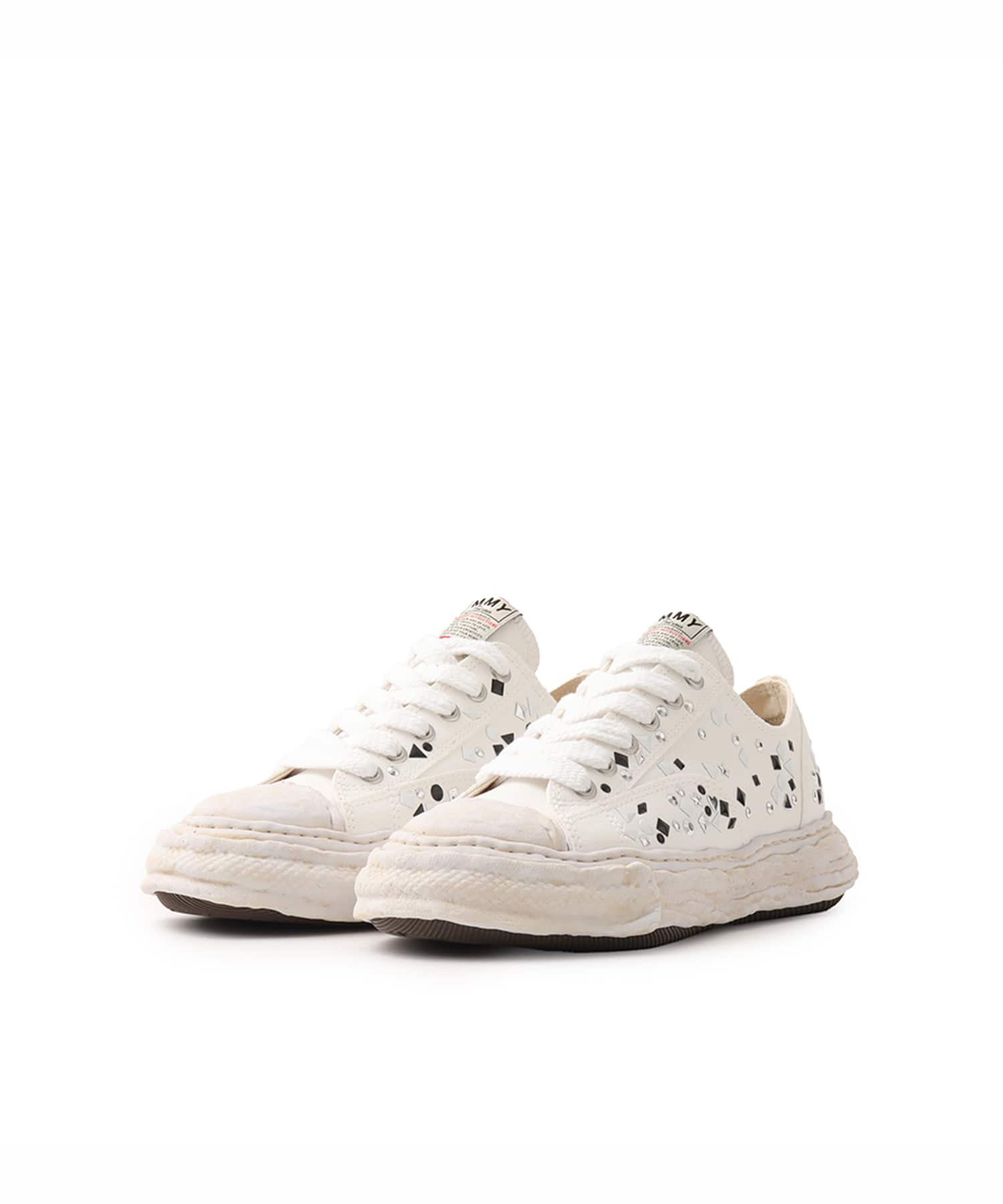 MAISON MIHARA YASUHIRO PTSN23 embellished canvas Low-TOP WHITEの画像