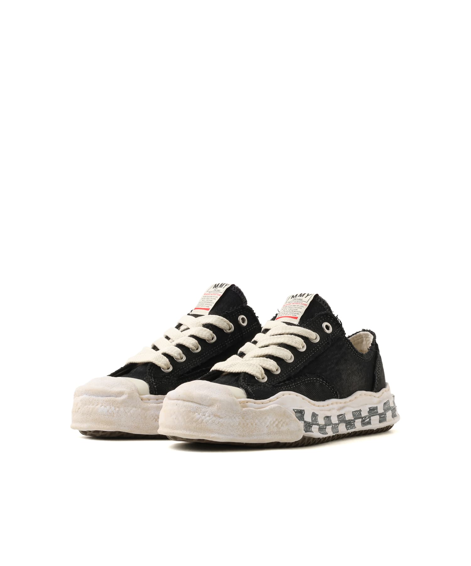 MAISON MIHARA YASUHIRO HANK GRAFFITI SOLE LOW-TOP SNEAKERS ブラックの画像