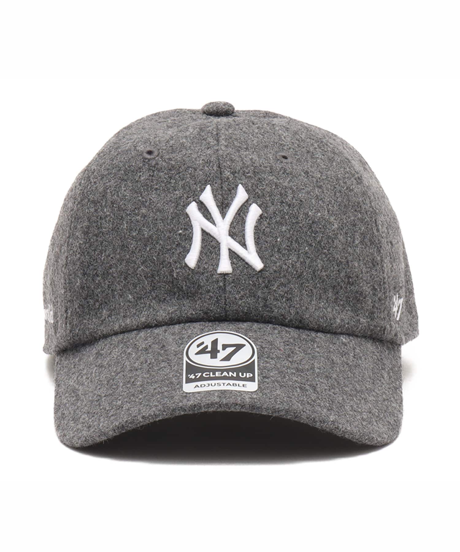 SPORTY＆RICH Yankees Serif Wool Hat Dark Greyの画像
