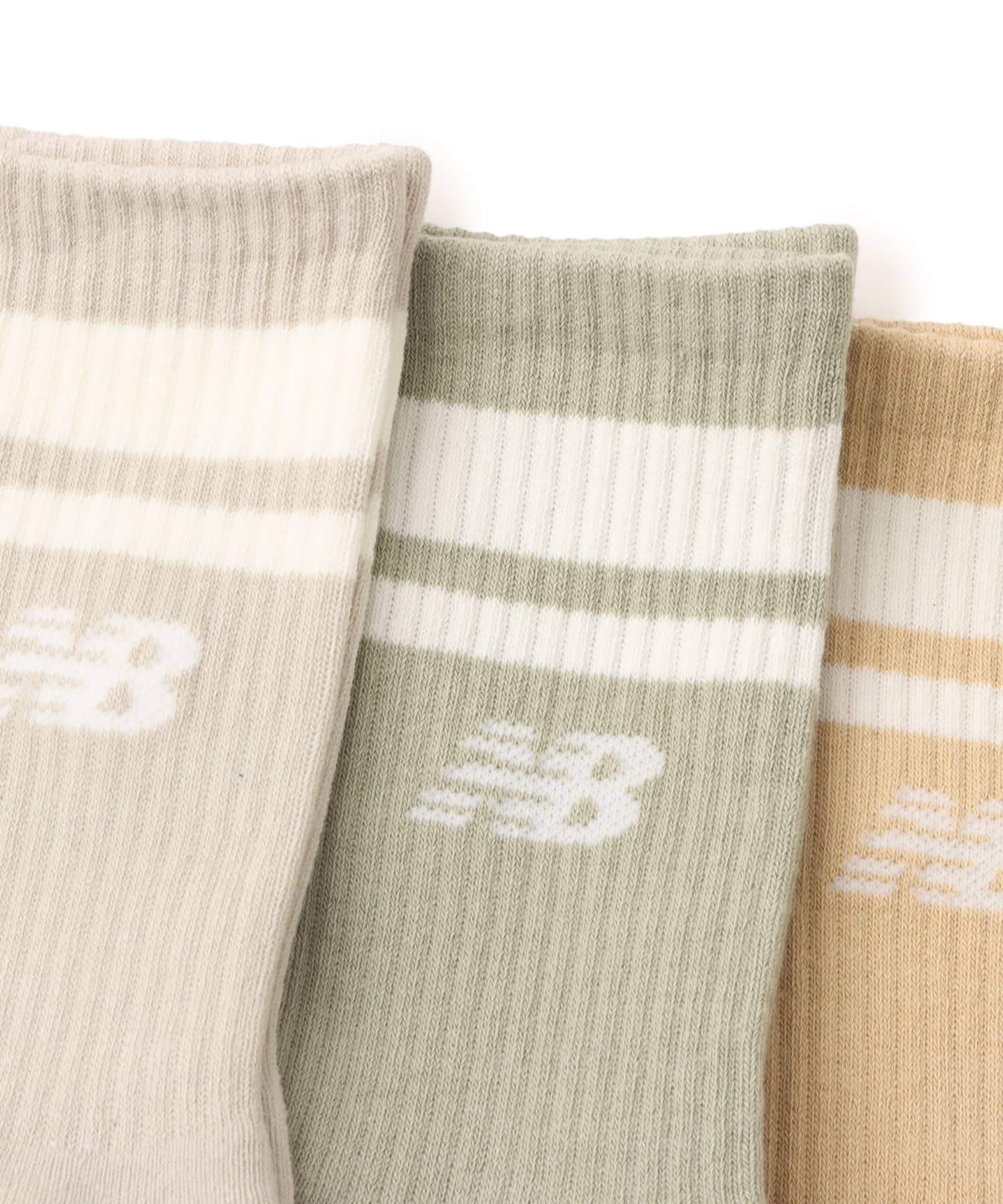 New Balance Everyday Stripe Mid Carf Socks 3 Pack アソートカラー2の画像