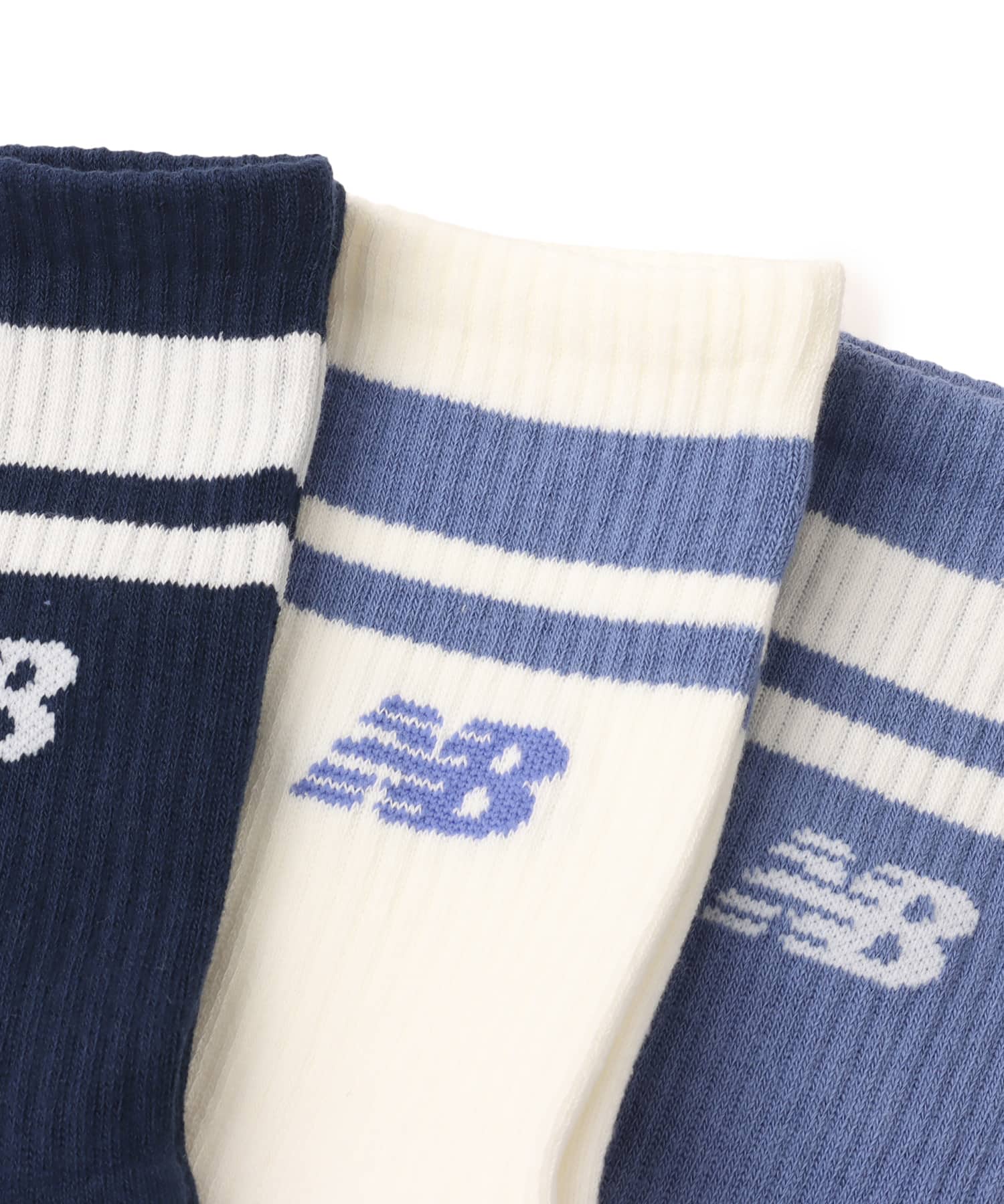 New Balance Everyday Stripe Mid Carf Socks 3 Pack アソートカラー3の画像