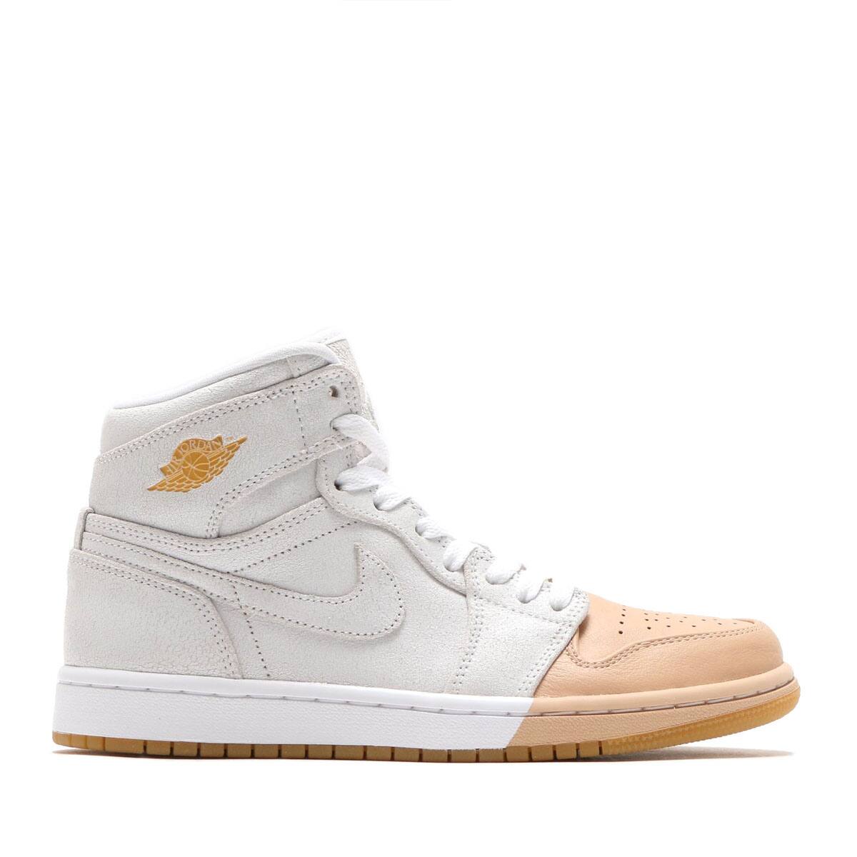 JORDAN BRAND WMNS AIR JORDAN 1 RET HI PREM  WHITE/METALLIC GOLD-VACHETTA TANの画像