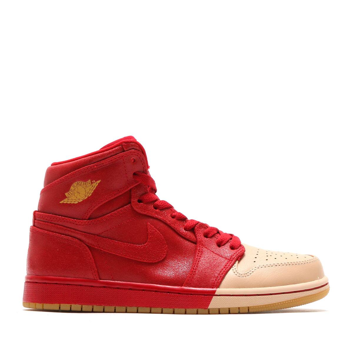 JORDAN BRAND WMNS AIR JORDAN 1 RET HI PREM  GYM RED/METALLIC GOLD-VACHETTA TANの画像