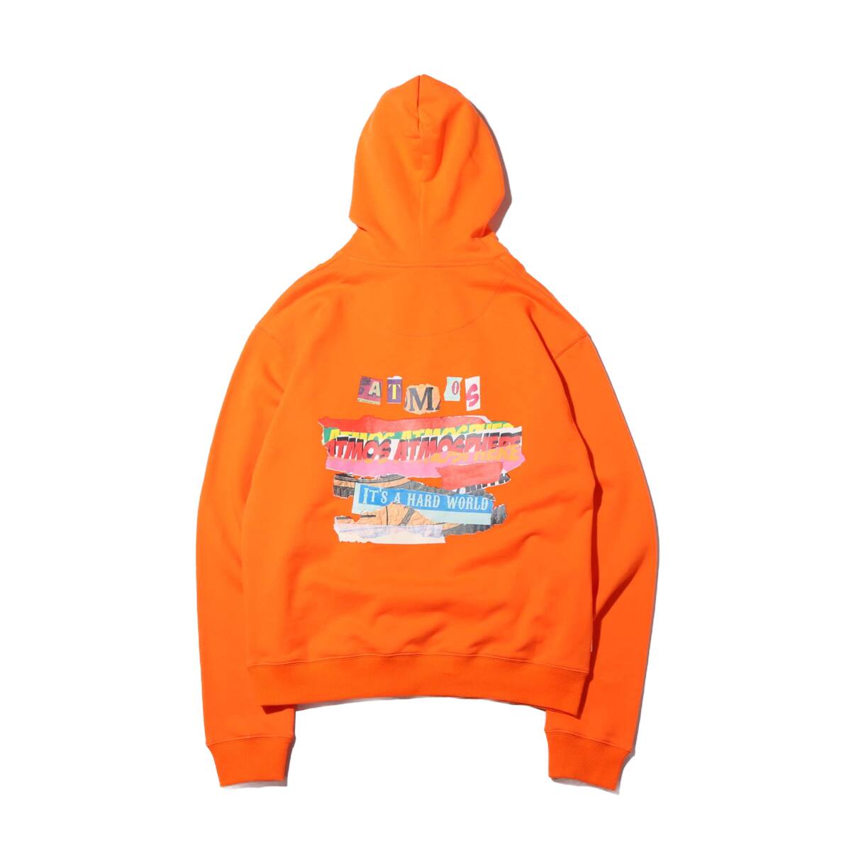 atmos SLOGAN COLLAGE PRINT HOODIE ORANGE 19HO-I