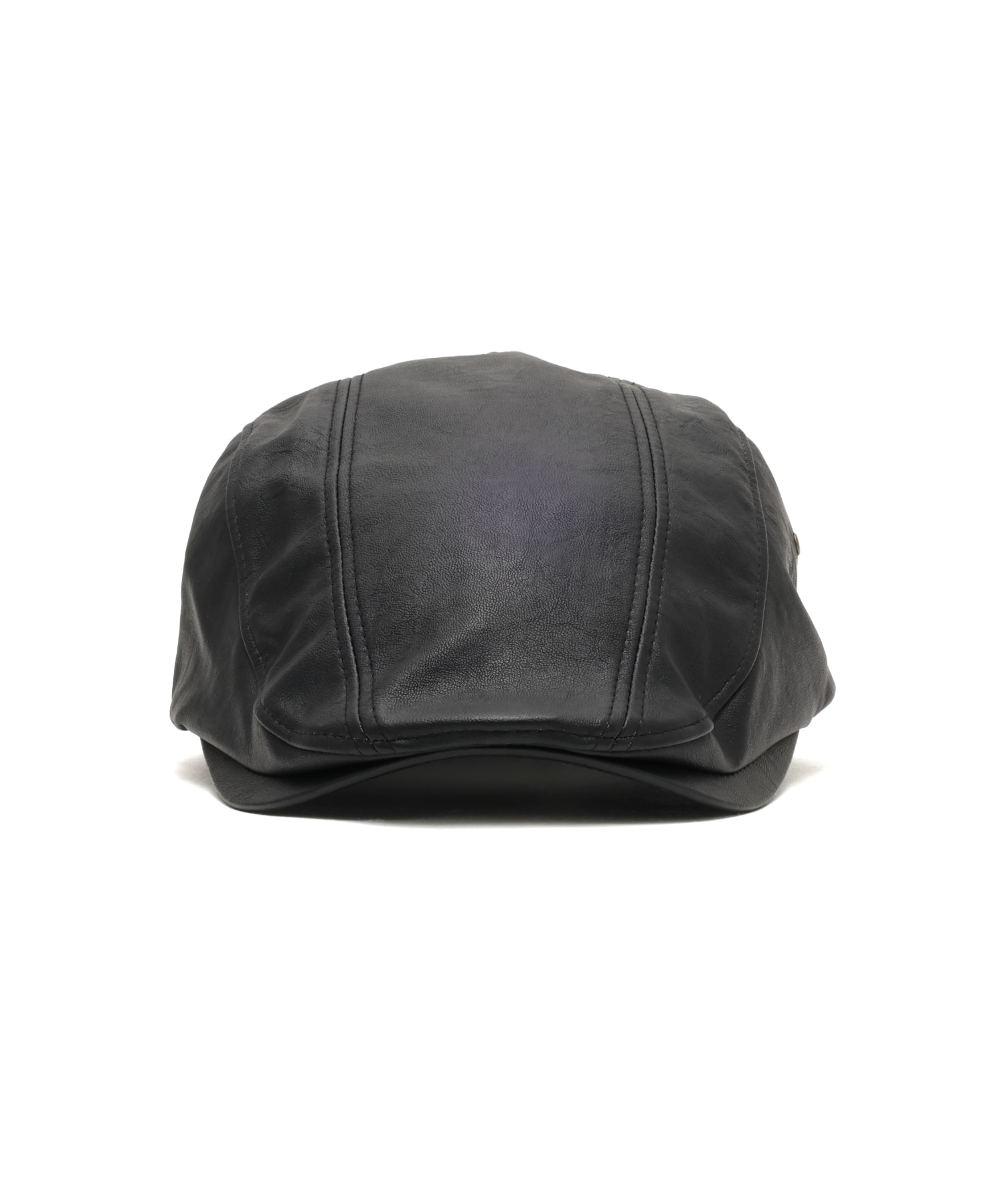 atmos pink Fake Leather Hunting Cap BLACKの画像