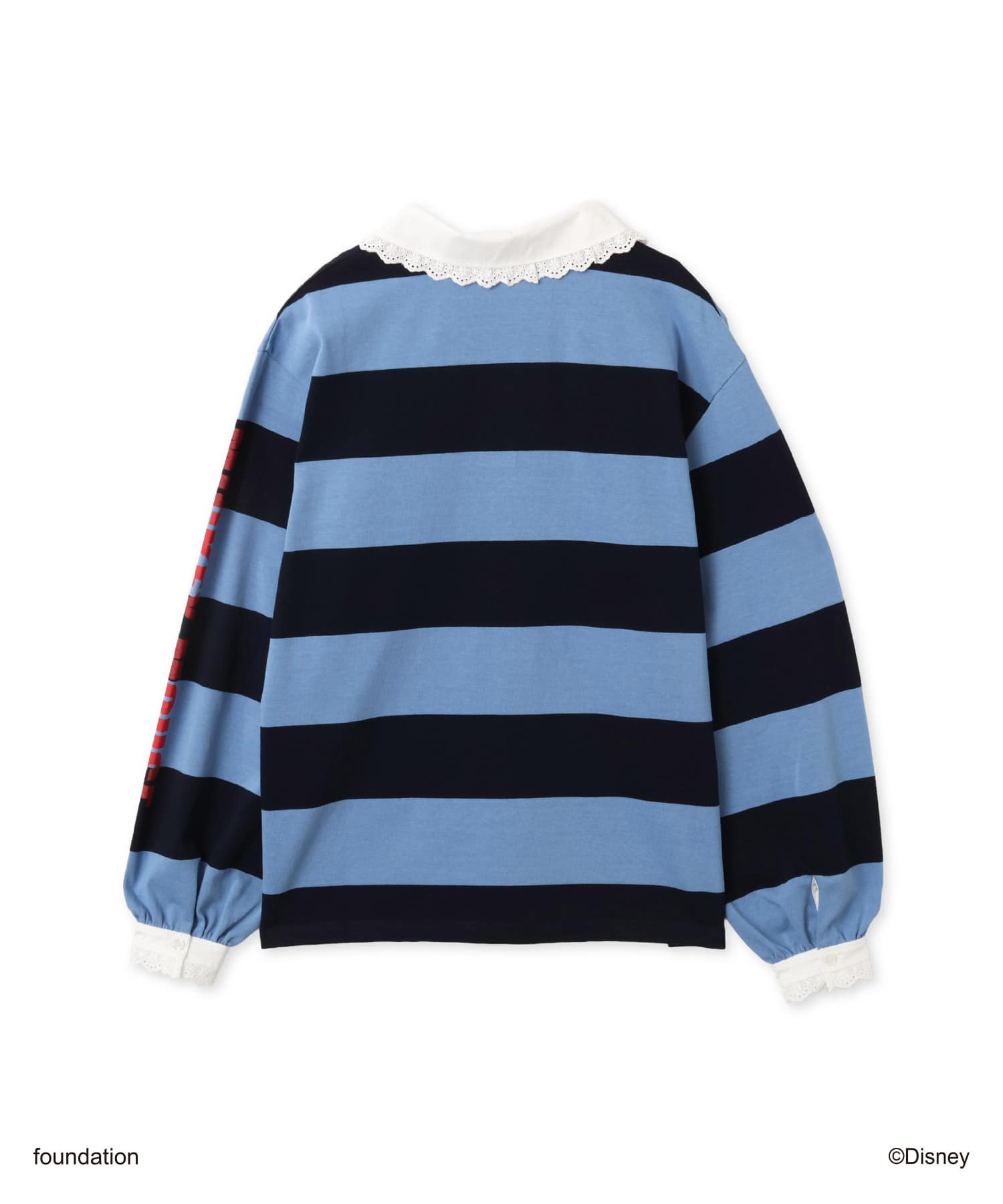 MICKEY & MINNIE / atmos pink Rugger Polo Long Sleeves T-shirt BLUEの画像