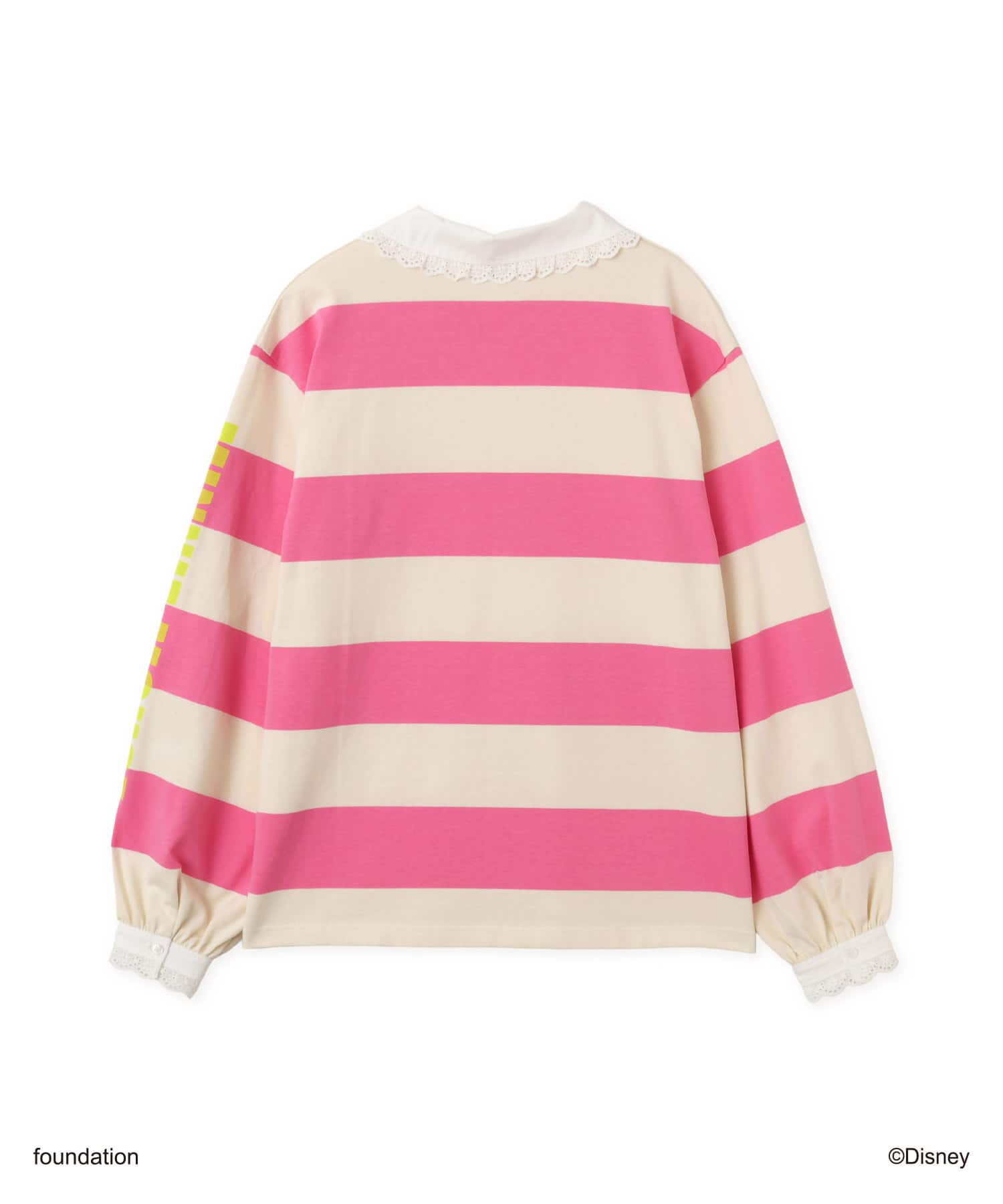 MICKEY & MINNIE / atmos pink Rugger Polo Long Sleeves T-shirt PINKの画像
