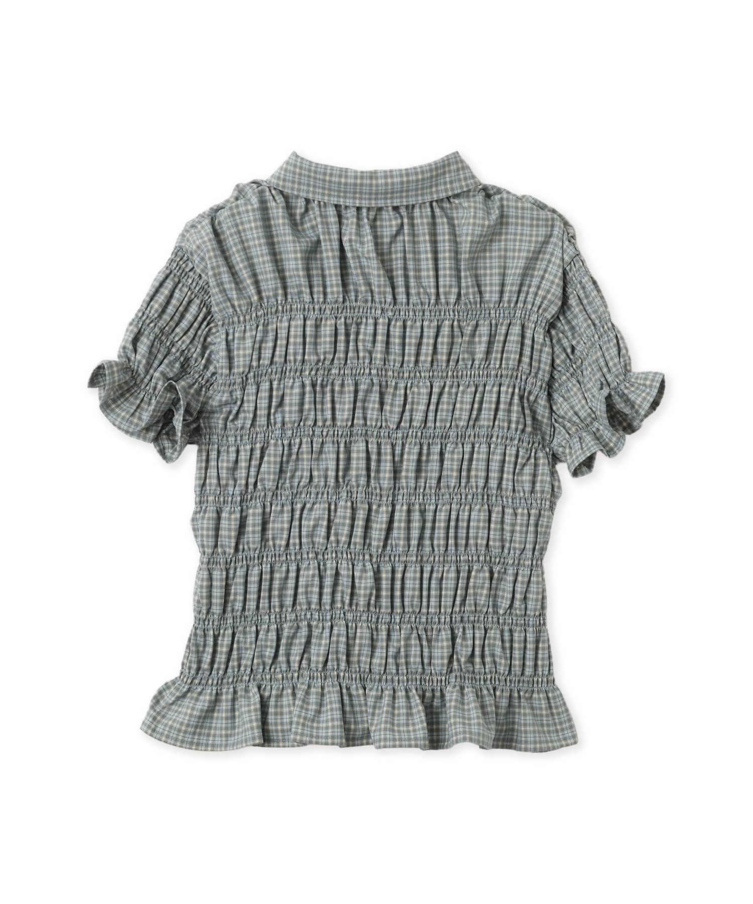 atmos pink Plaid Shirring Shirt MINTの画像