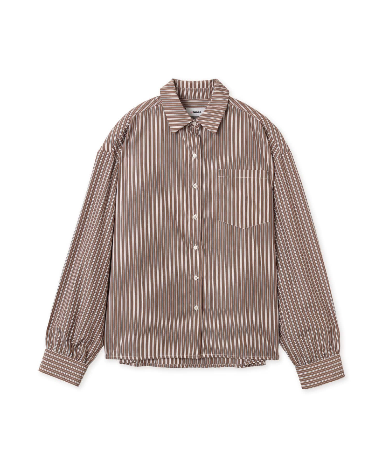 atmos pink Neck-Tie Stripe Shirt BROWNの画像