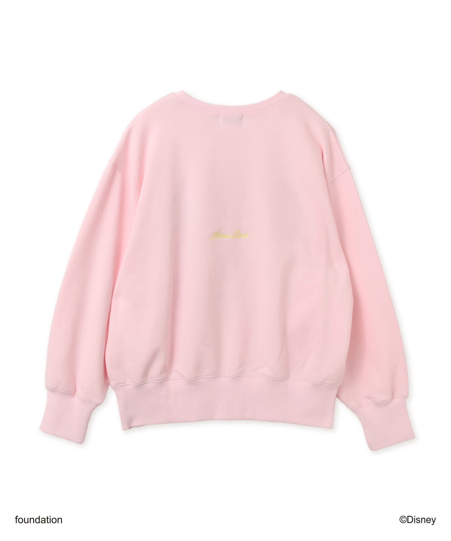 MICKEY & MINNIE / atmos pink Big Face Vintage Like Sweatshirt PINKの画像