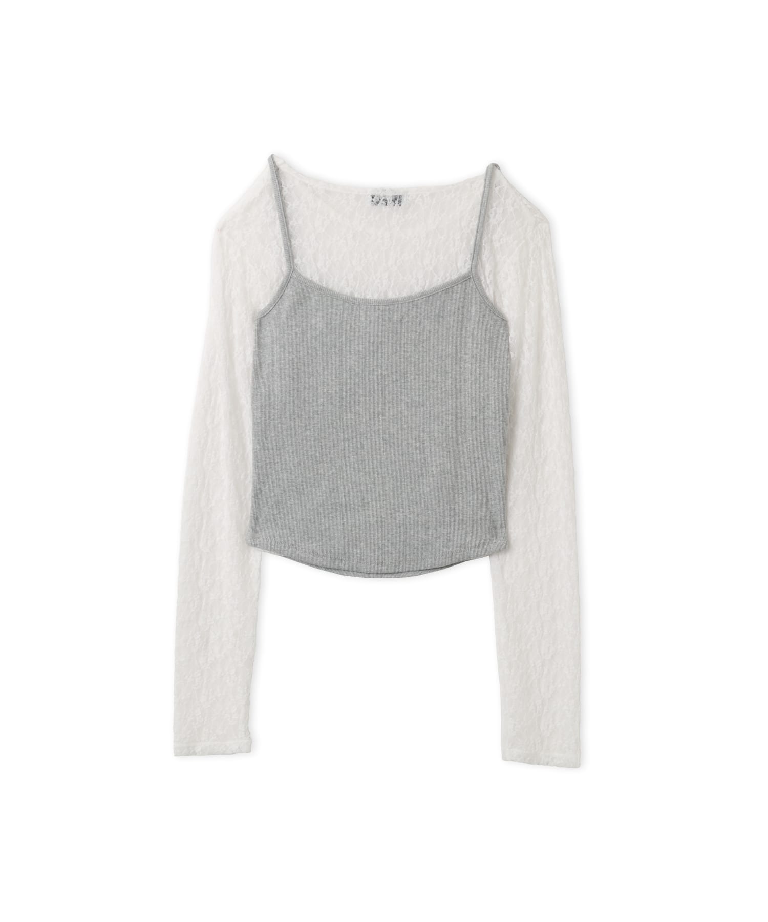 atmos pink Lace LS Top & Camisole Set GRAYの画像